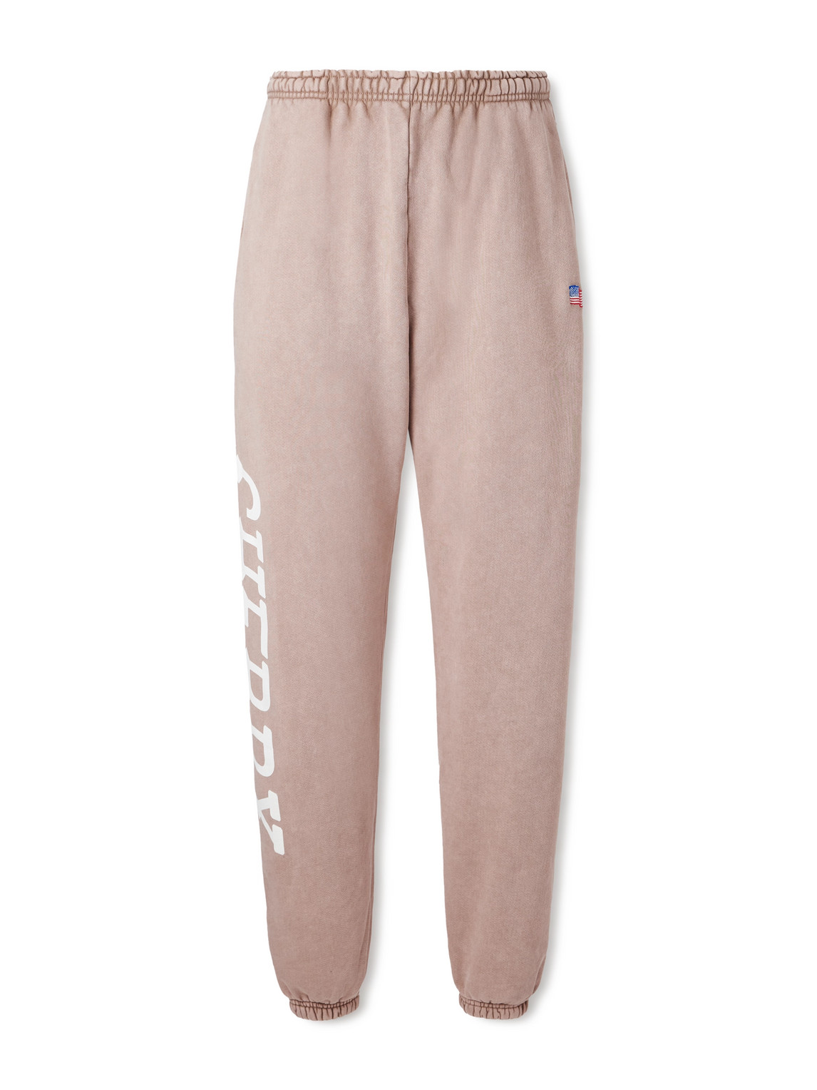 Cherry Los Angeles Hollywood Tapered Printed Cotton-fleece Sweatpants In Neutral
