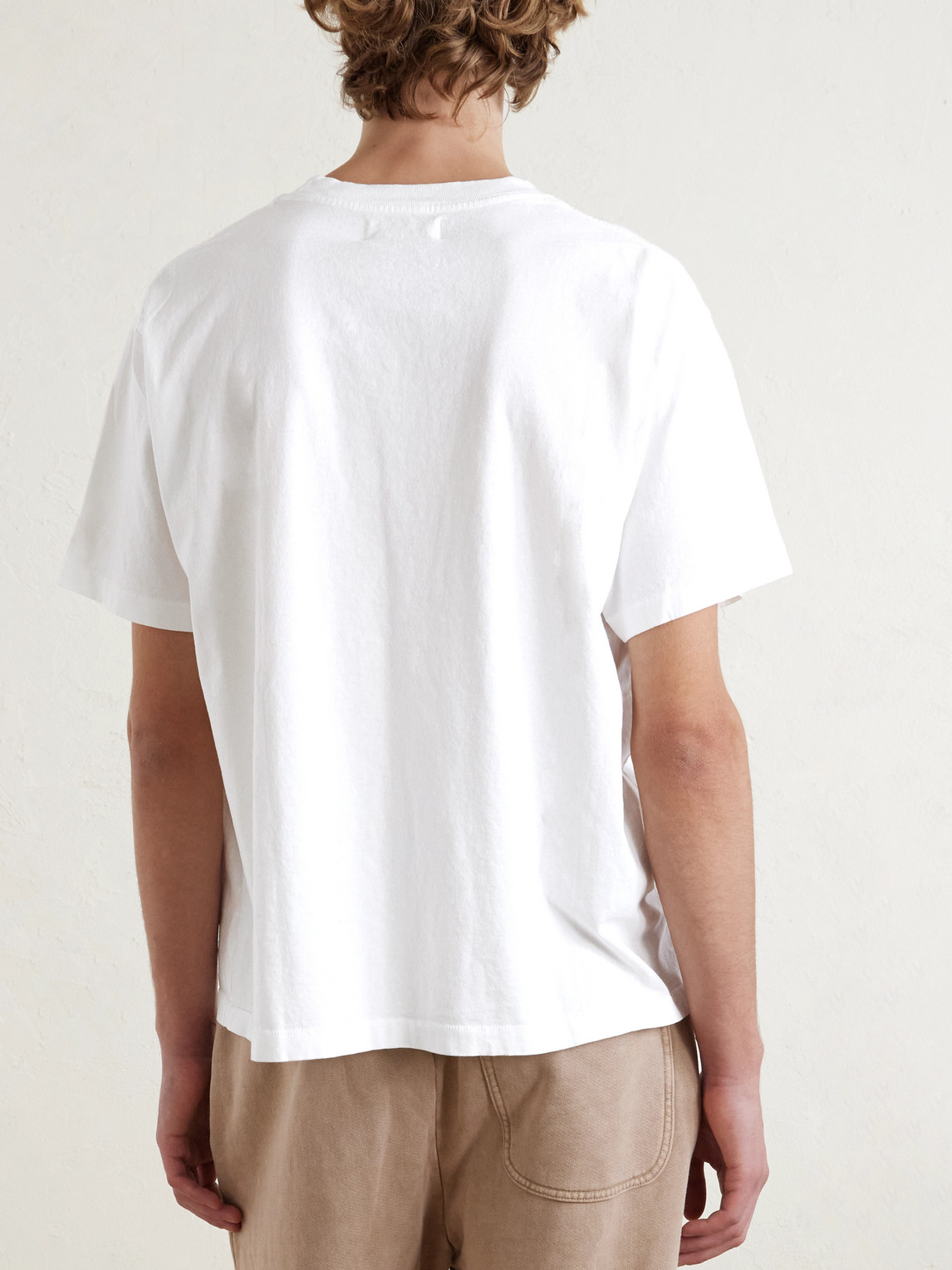 Cherry Los Angeles Five Star Logo-embroidered Appliquéd Cotton-jersey T-shirt In White