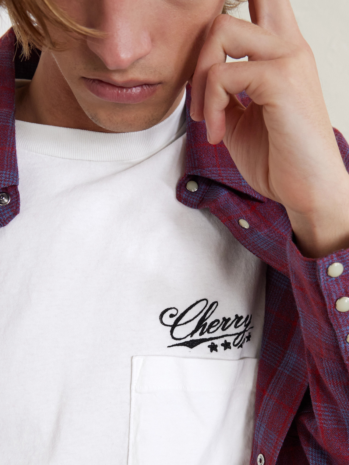 Cherry Los Angeles Five Star Logo-embroidered Appliquéd Cotton-jersey T-shirt In White