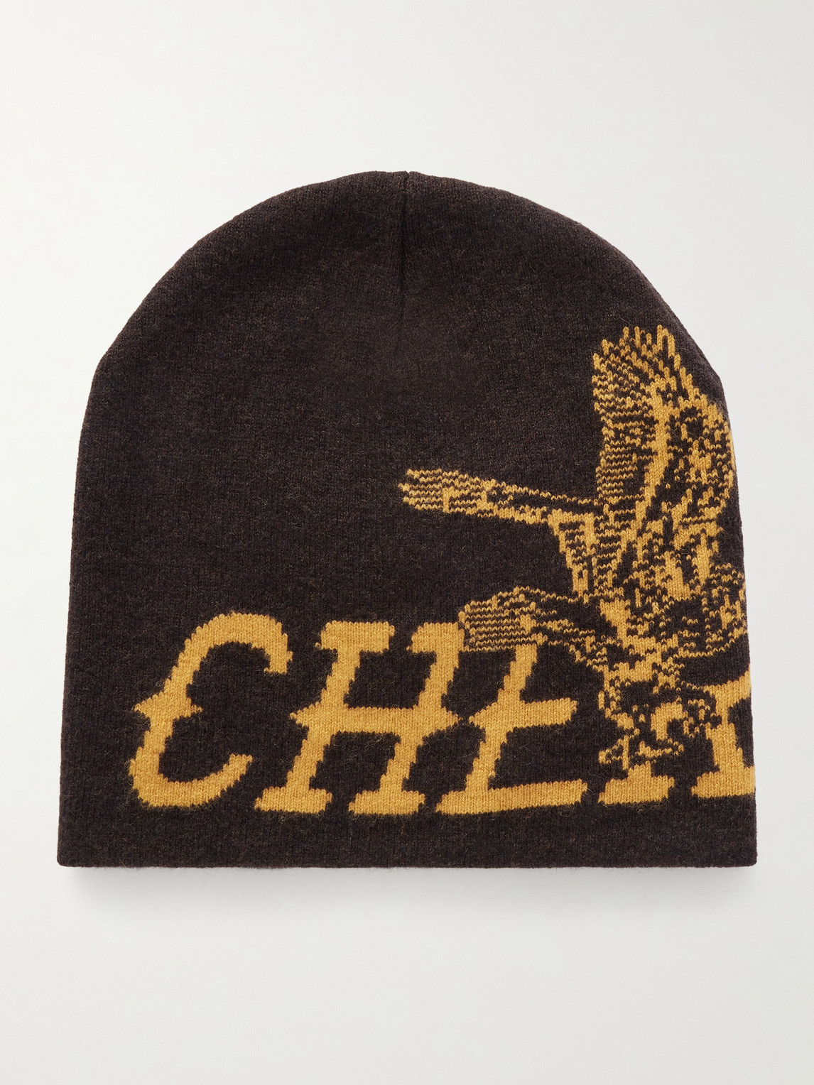 Cherry Los Angeles Flying Cherry Skull Logo-Intarsia Wool and Cashmere-Blend Beanie - Men