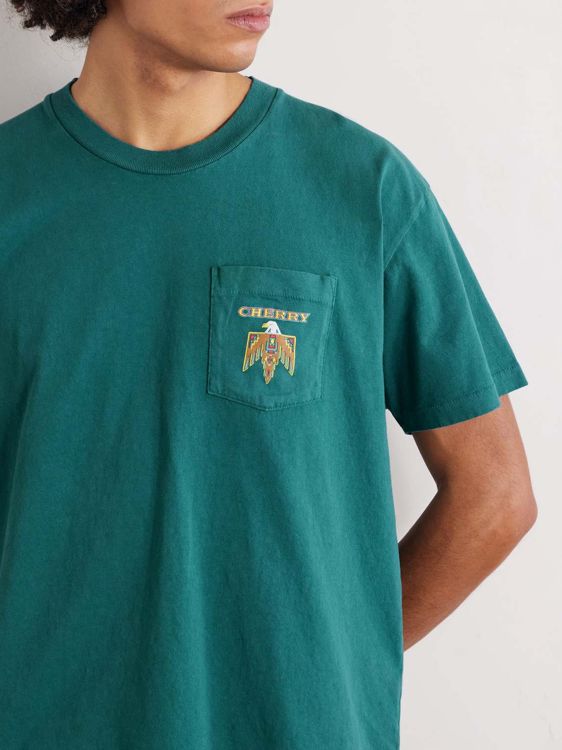 Cherry Los Angeles Logo-print Cotton-jersey T-shirt In Green