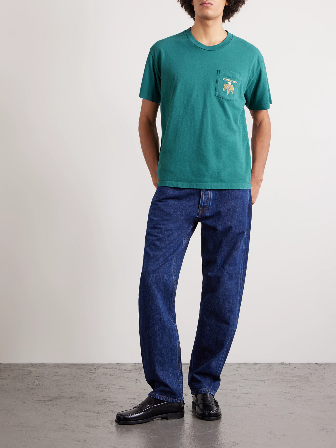 Cherry Los Angeles Logo-print Cotton-jersey T-shirt In Green