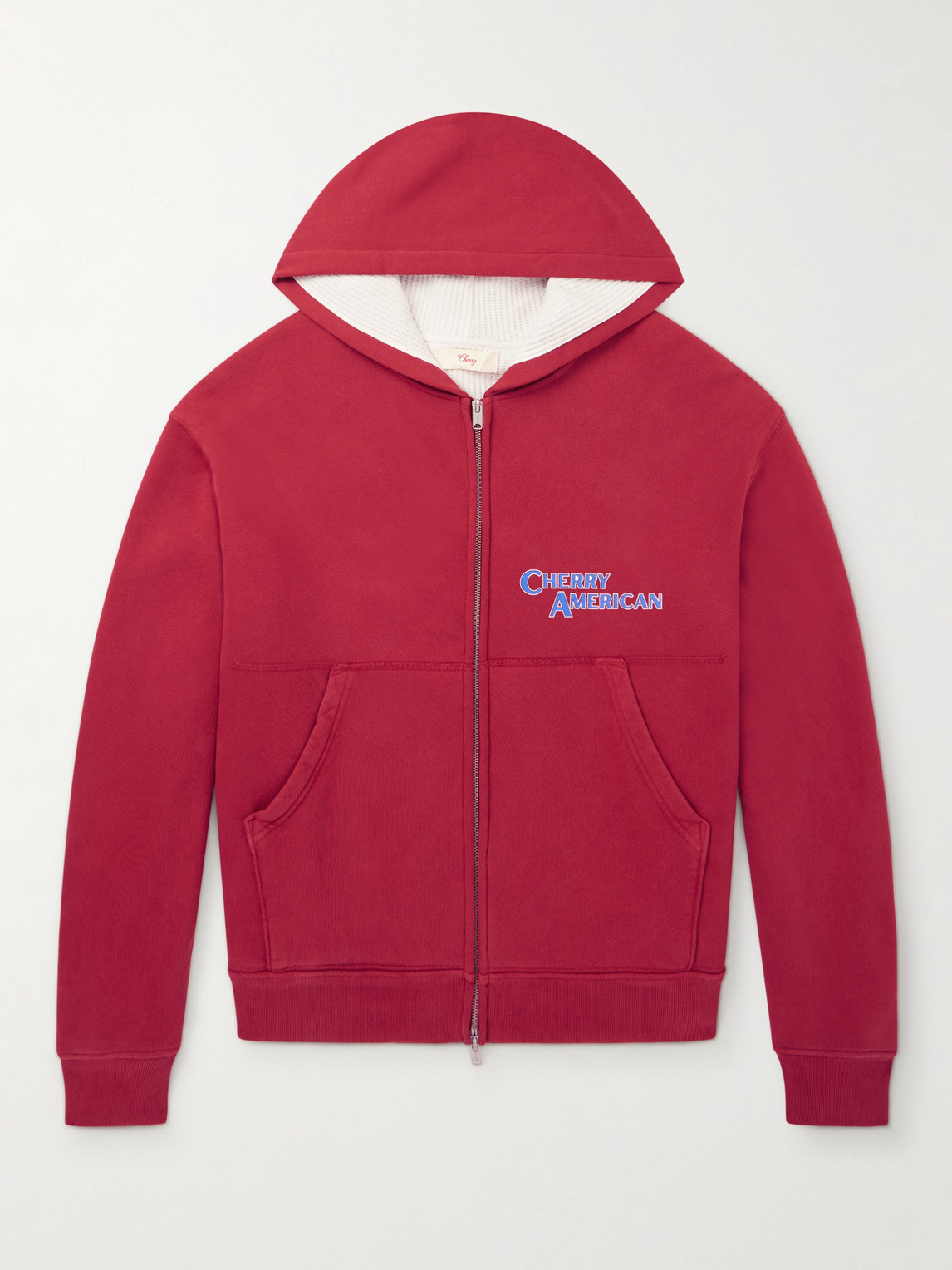 Cherry Los Angeles Logo-Print Cotton-Jersey Zip-Up Hoodie - Men