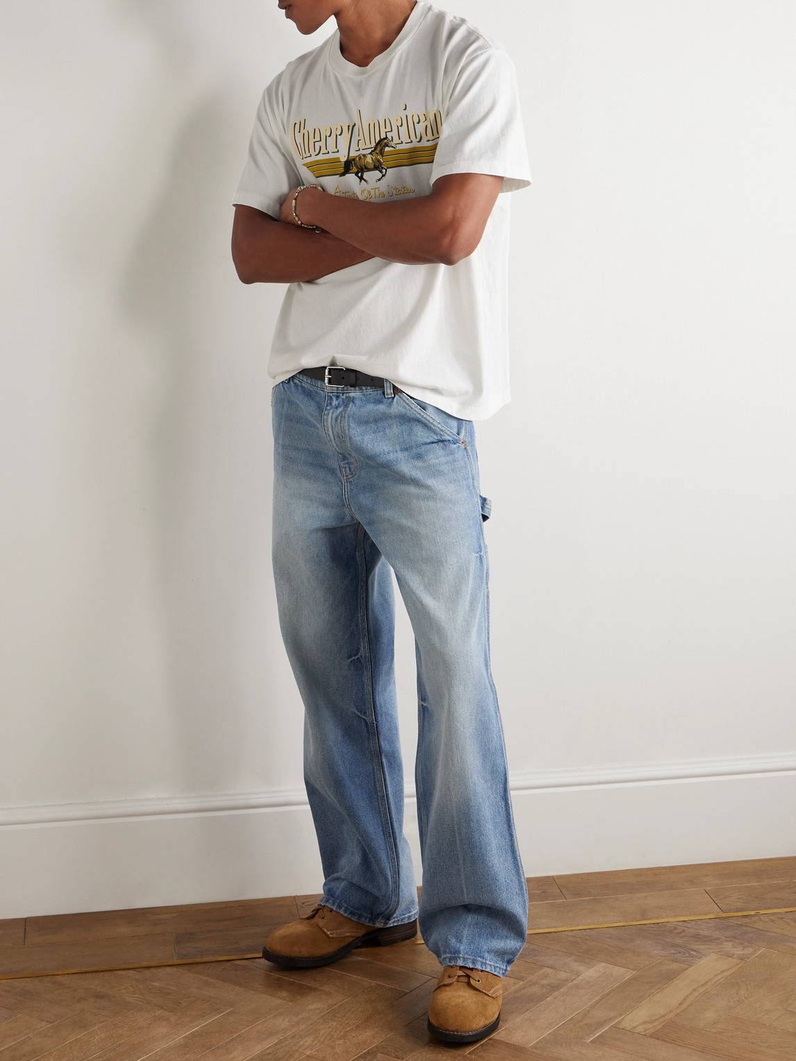 Cherry Los Angeles Coast To Coast Printed Cotton-jersey T-shirt In White