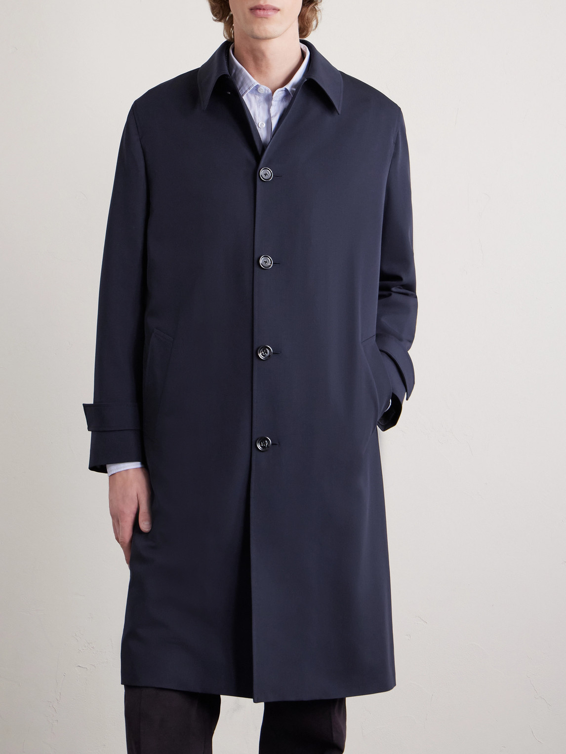  Lardini - Virgin Wool-gabardine Trench Coat - Men - Blue - It 46 