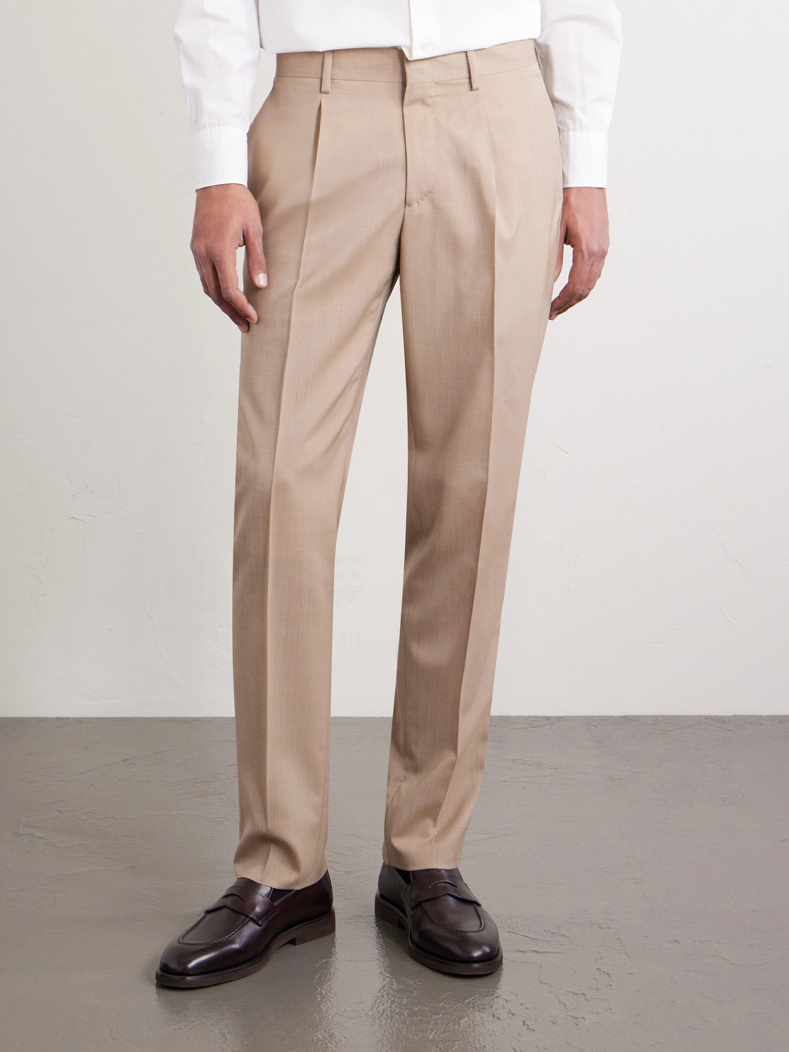  Lardini - Straight-leg Virgin Wool Suit Trousers - Men - Neutrals - It 46 