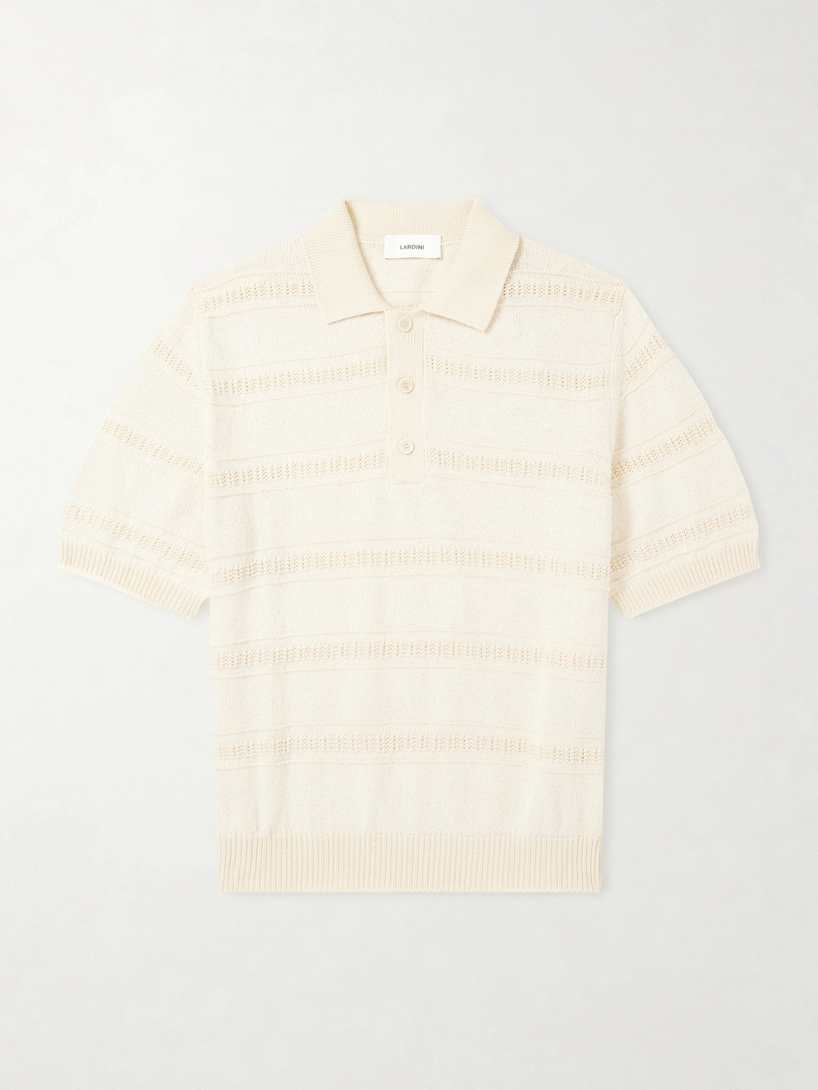 Lardini Striped Organic and Recycled-Cotton Polo Shirt - Men
