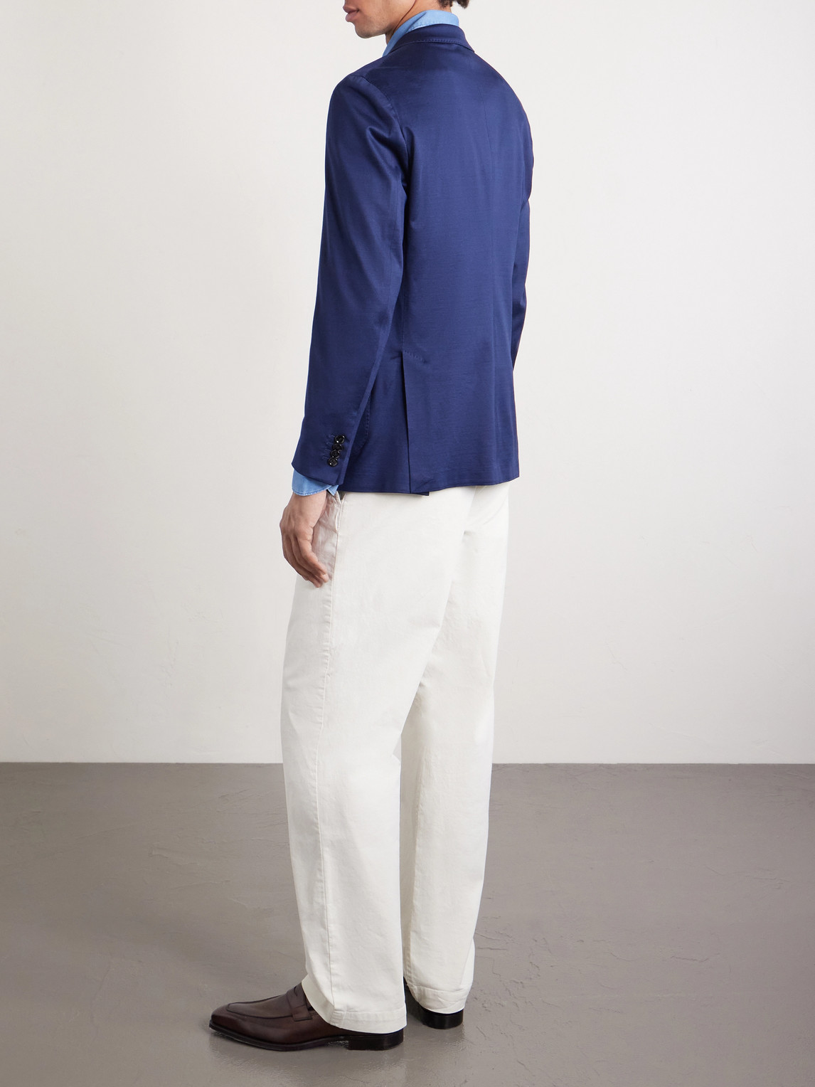  Lardini - Cotton-jersey Blazer - Men - Blue - It 46 