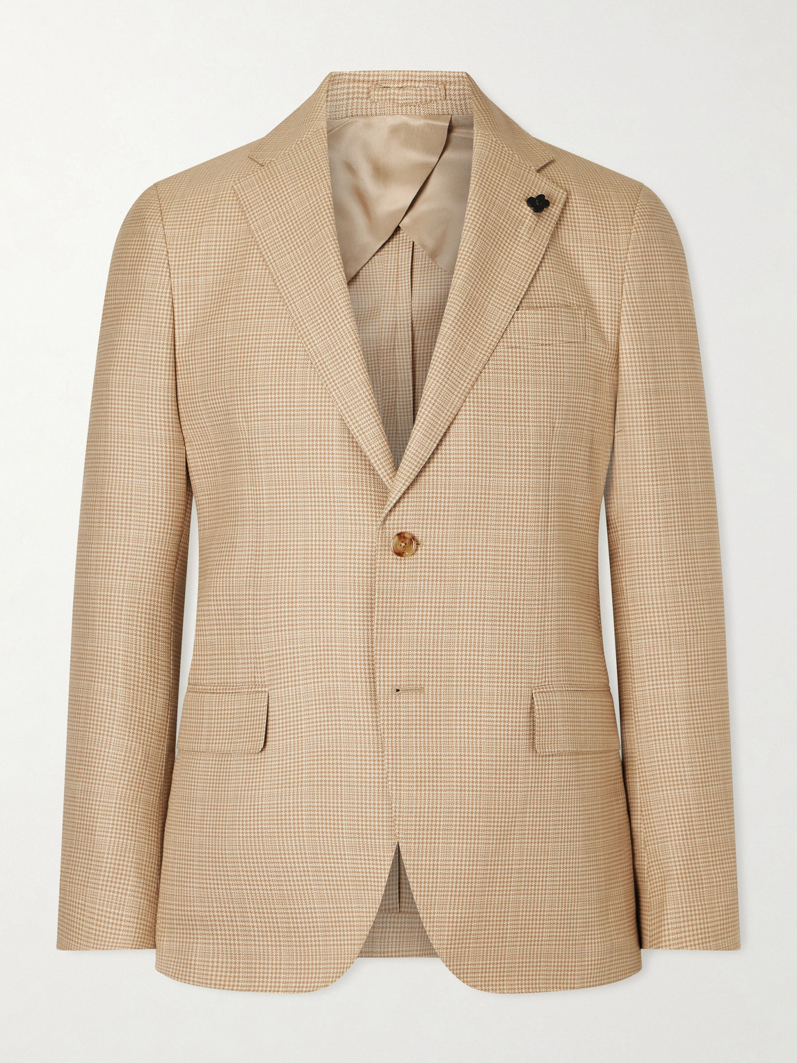 Lardini Houndstooth Wool and Cotton-Blend Blazer - Men