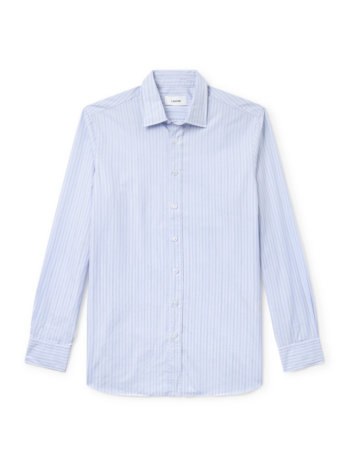 Lardini Striped Cotton Shirt In Blue