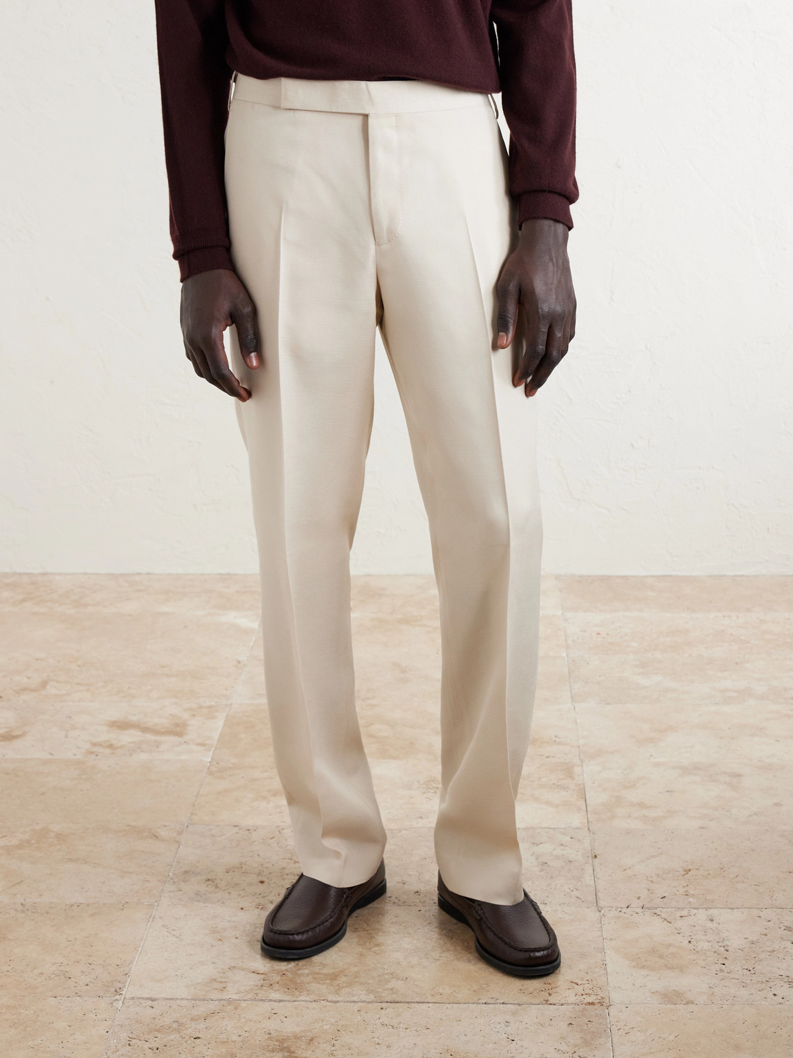  Lardini - Straight-leg Woven Trousers - Men - Neutrals - It 46 
