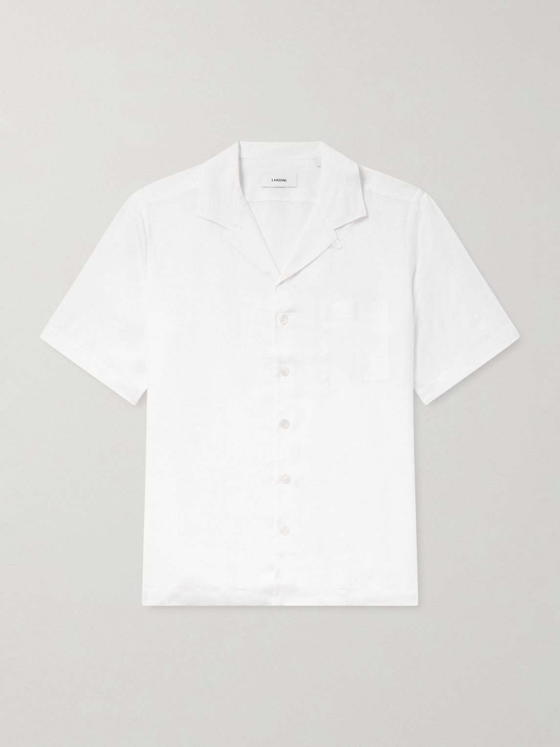 Lardini Convertible-Collar Linen hirt - Men