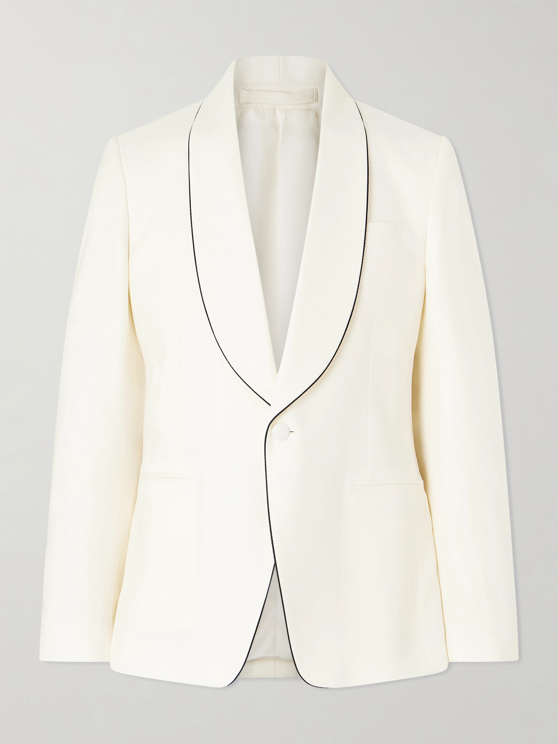 Lardini Piped Collar Blazer In Neutral