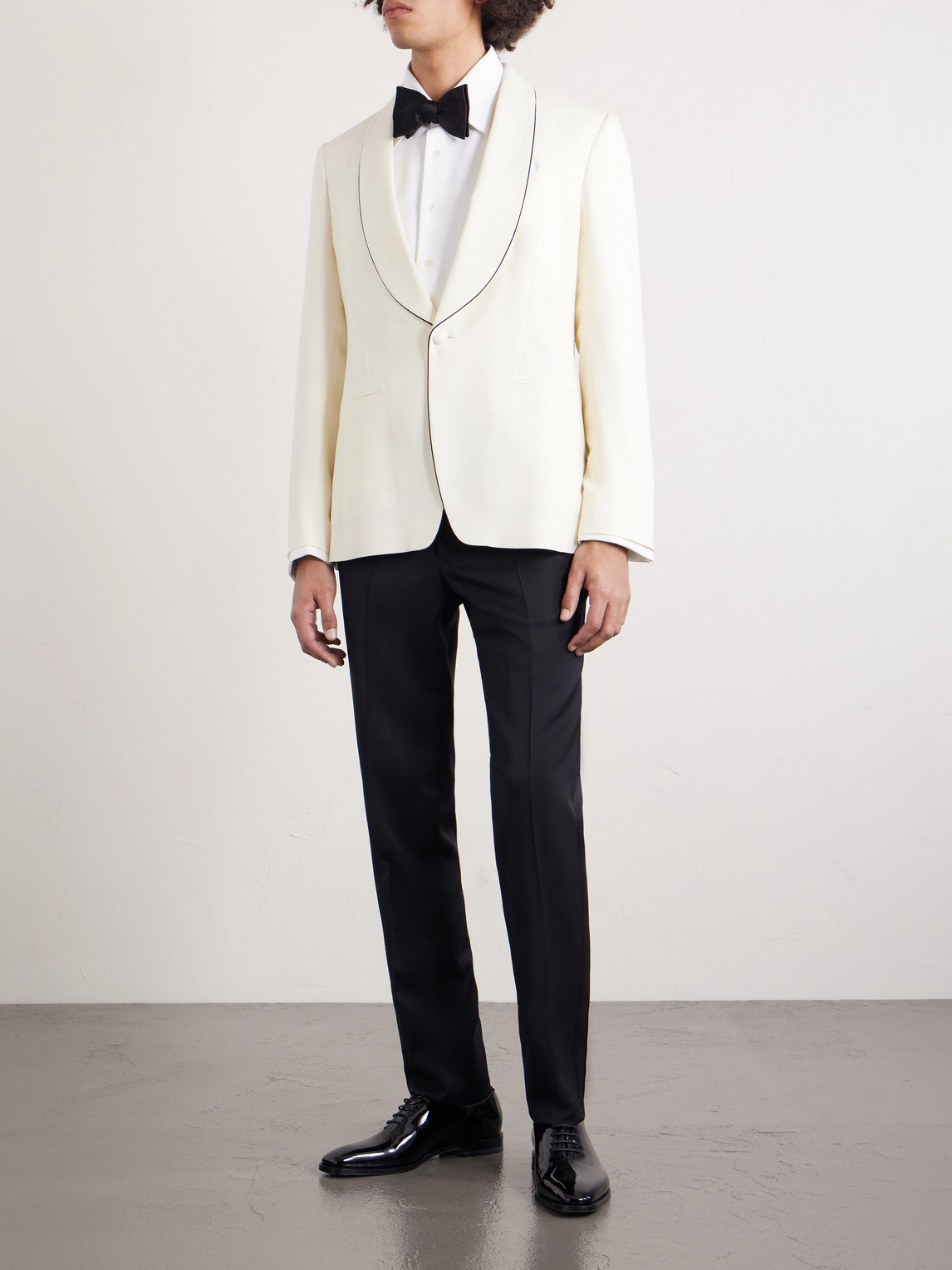 Lardini Piped Collar Blazer In Neutral