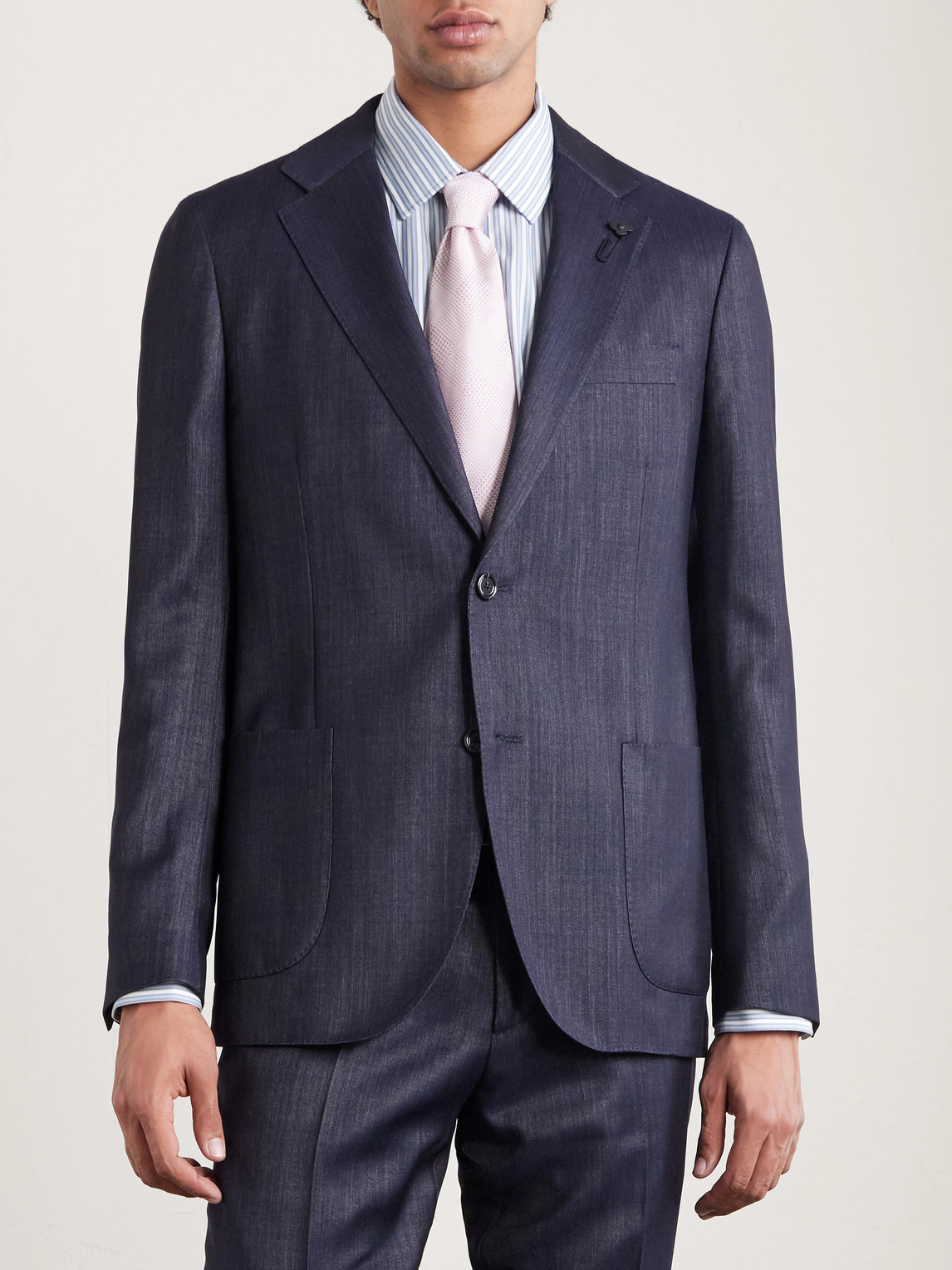 Lardini - Wool-blend Twill Suit Jacket - Men - Blue - It 46 