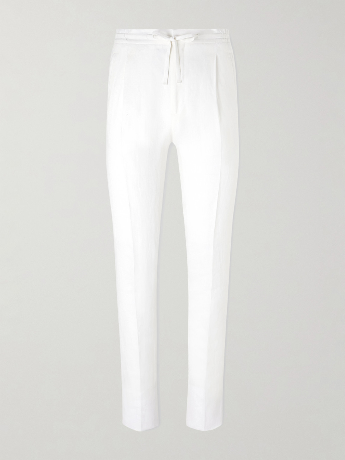 Lardini Tapered Linen Drawstring Trousers - Men