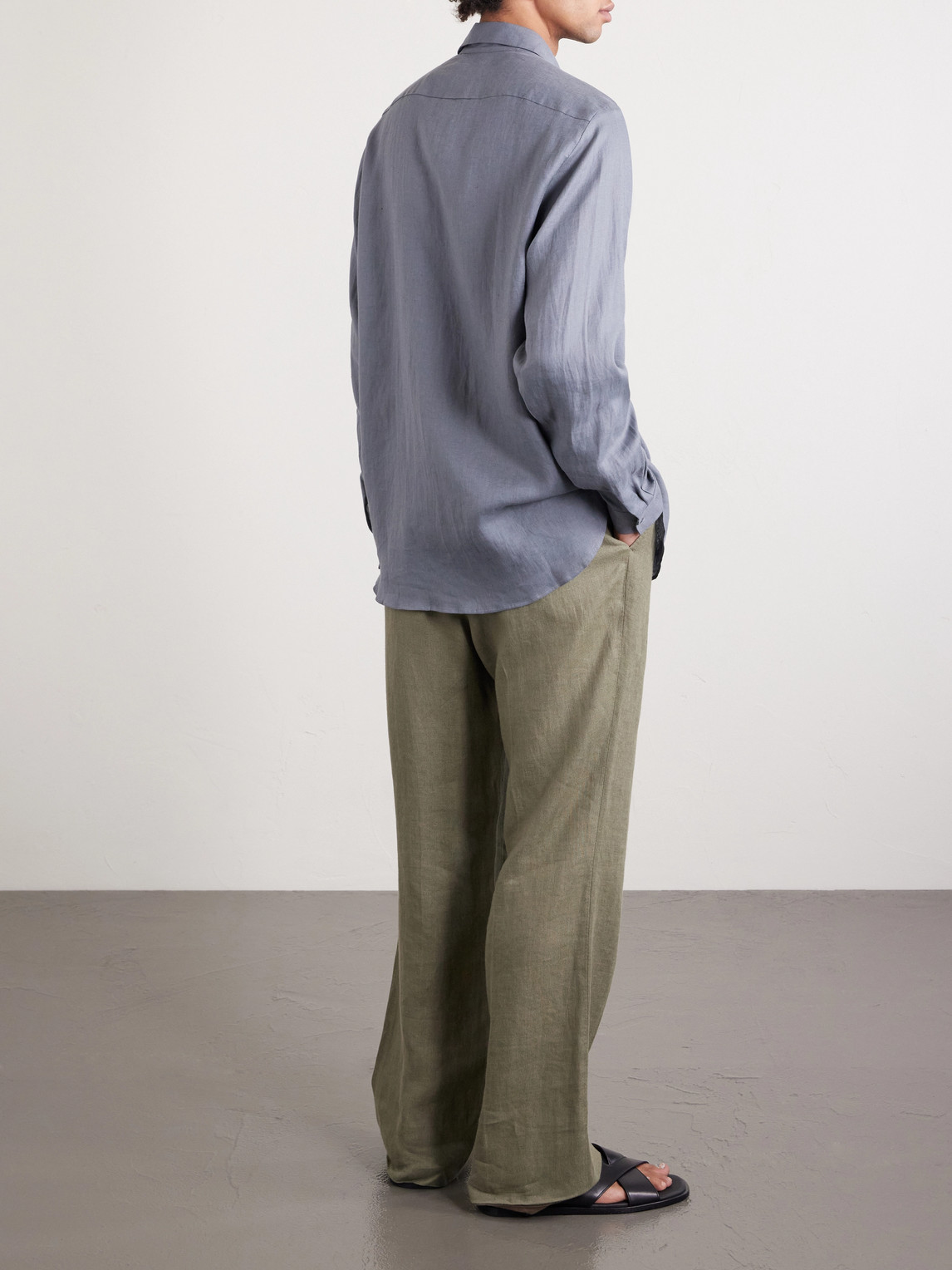  Lardini - Linen Shirt - Men - Gray - Eu 40 