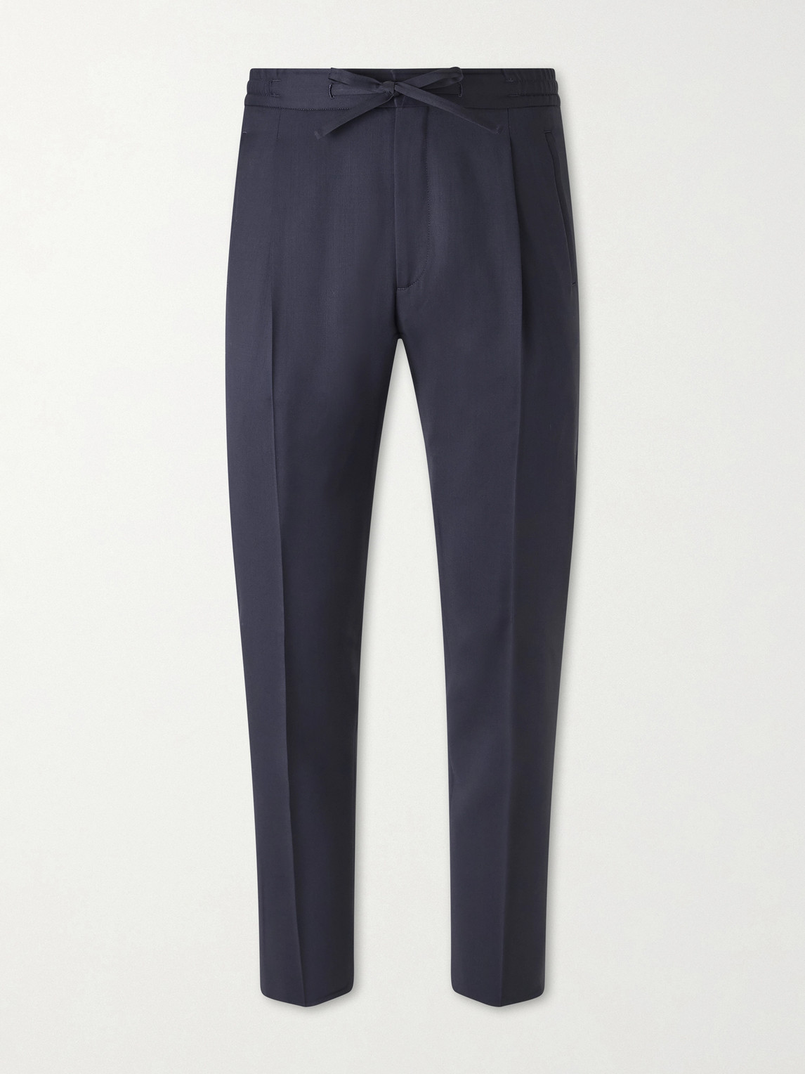 Lardini Miami Slim-Fit Pleated Virgin Wool Drawstring Trousers - Men