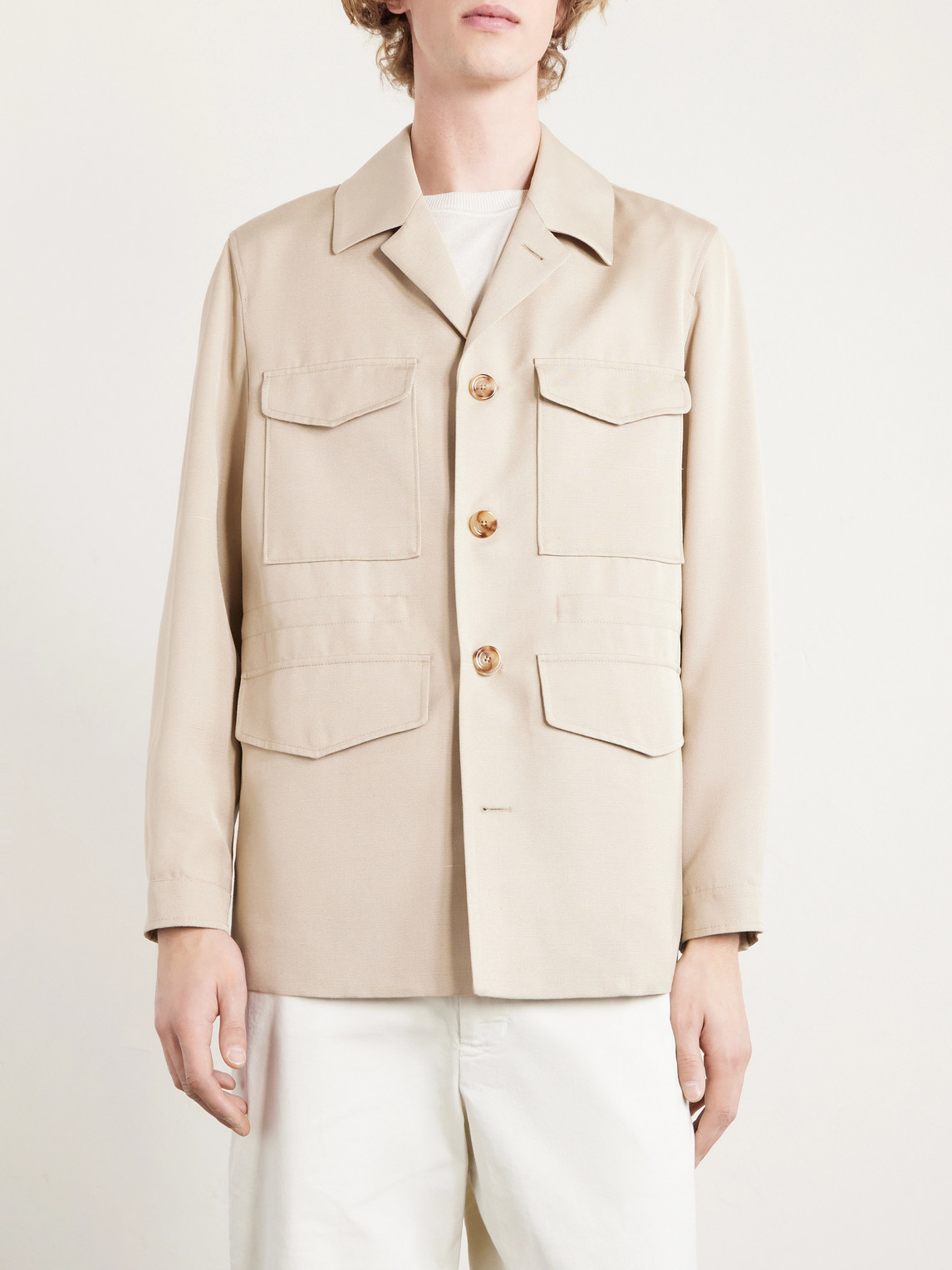  Lardini - Panosh Woven Field Jacket - Men - Neutrals - It 48 