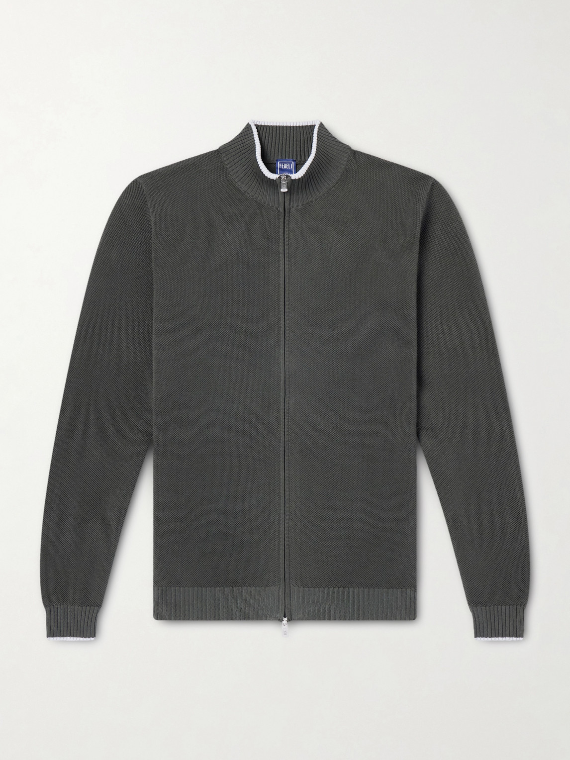 FEDELI Cotton Zip-Up Sweater - Men