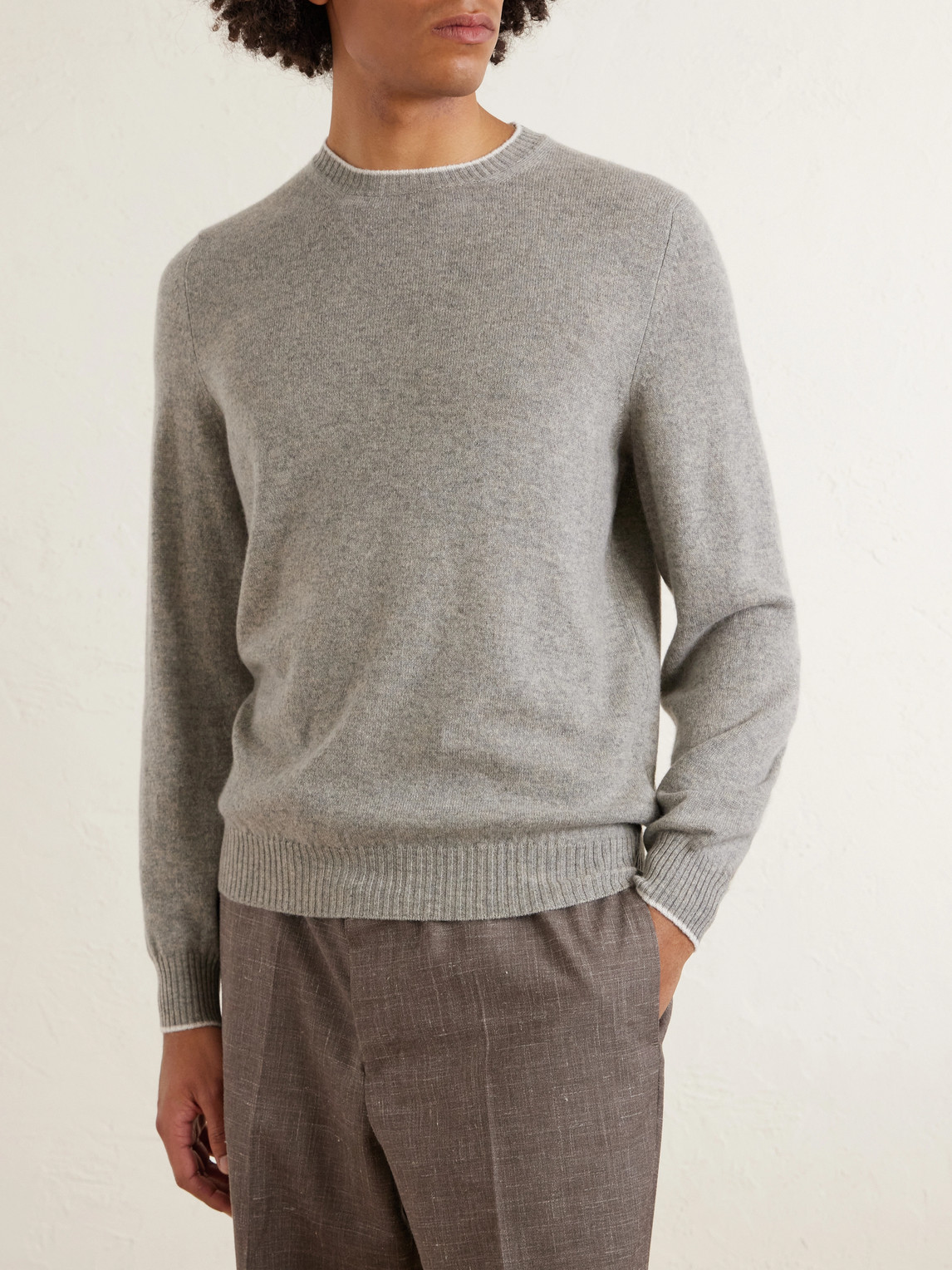  Fedeli - Argentina Persia Cashmere Sweater - Men - Gray - It 46 