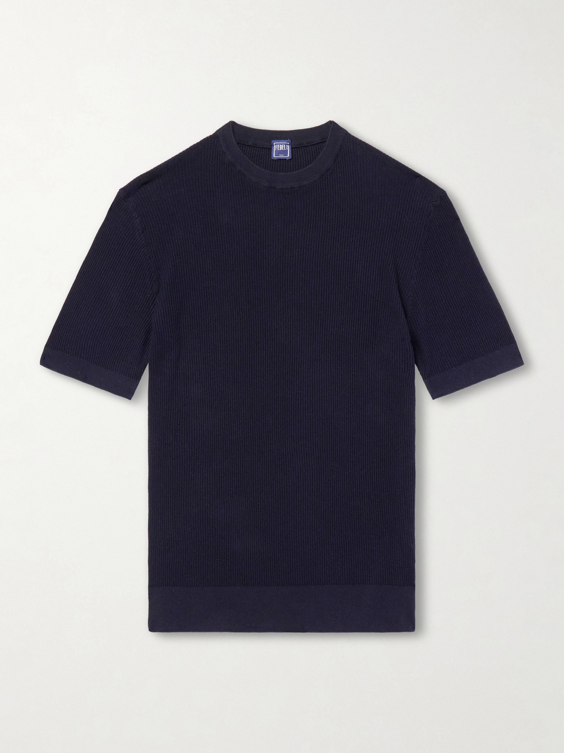 FEDELI – Ribbed Cotton T-Shirt