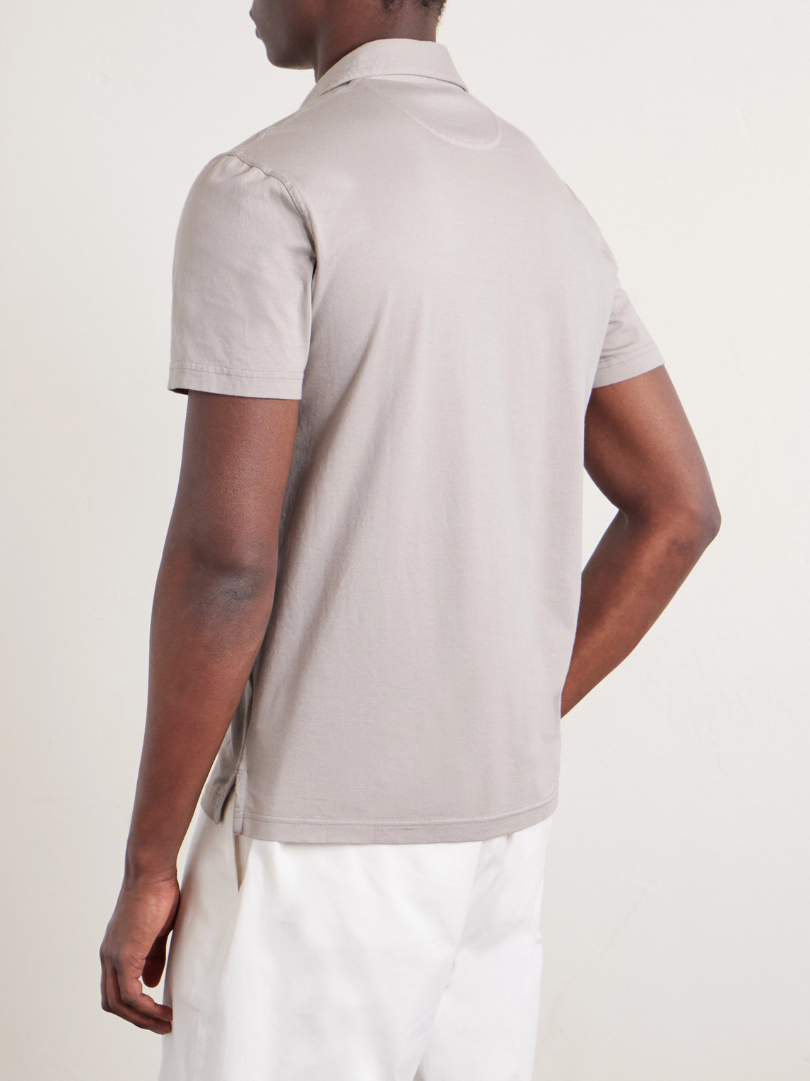  Fedeli - Cotton-blend Jersey Polo Shirt - Men - Gray - It 44 