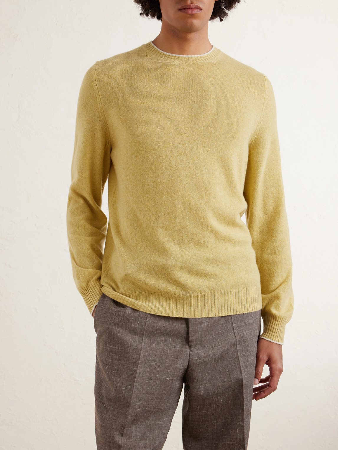  Fedeli - Argentina Persia Cashmere Sweater - Men - Yellow - It 46 