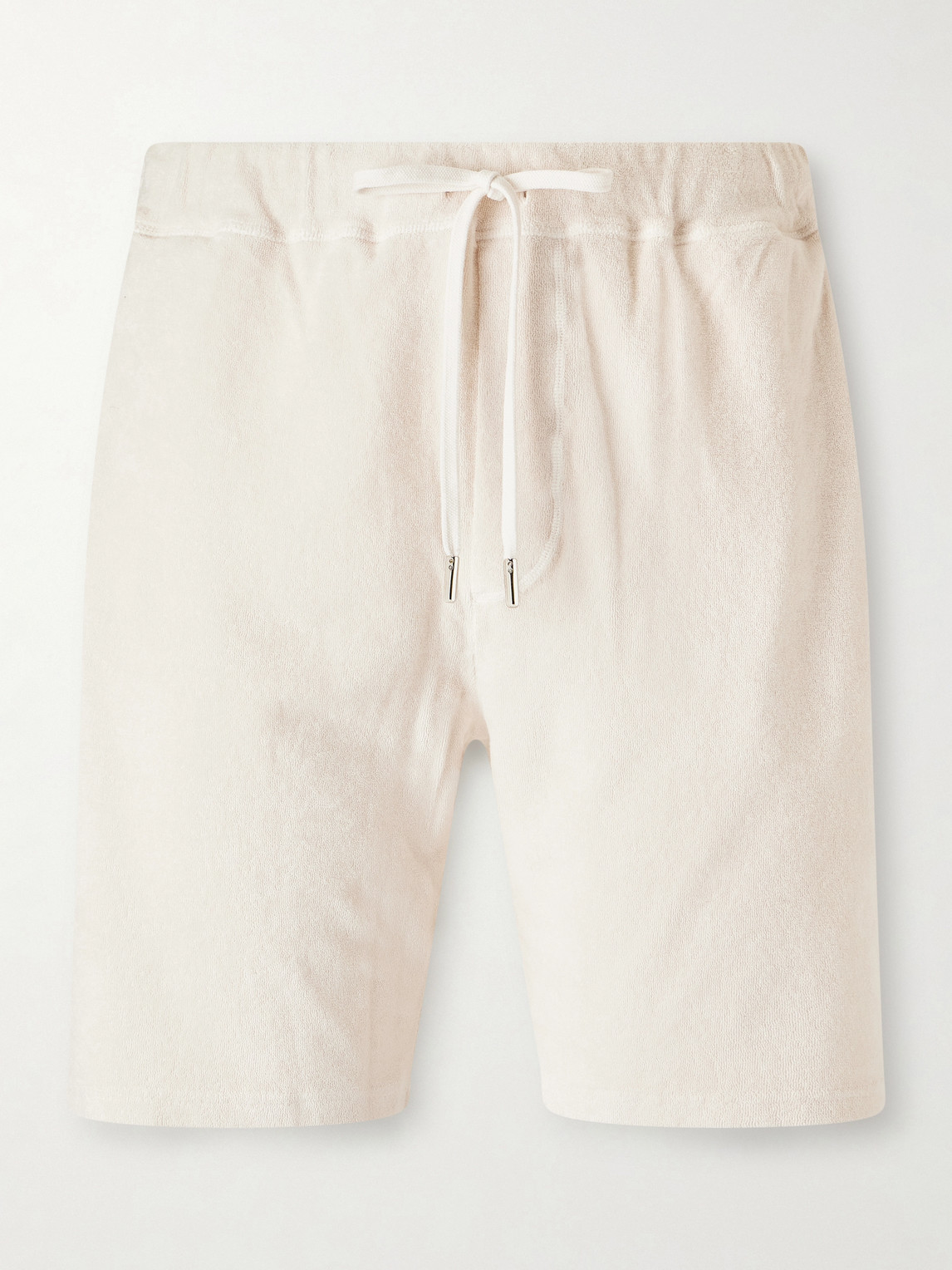 Fedeli Slim-fit Cotton-terry Shorts In White