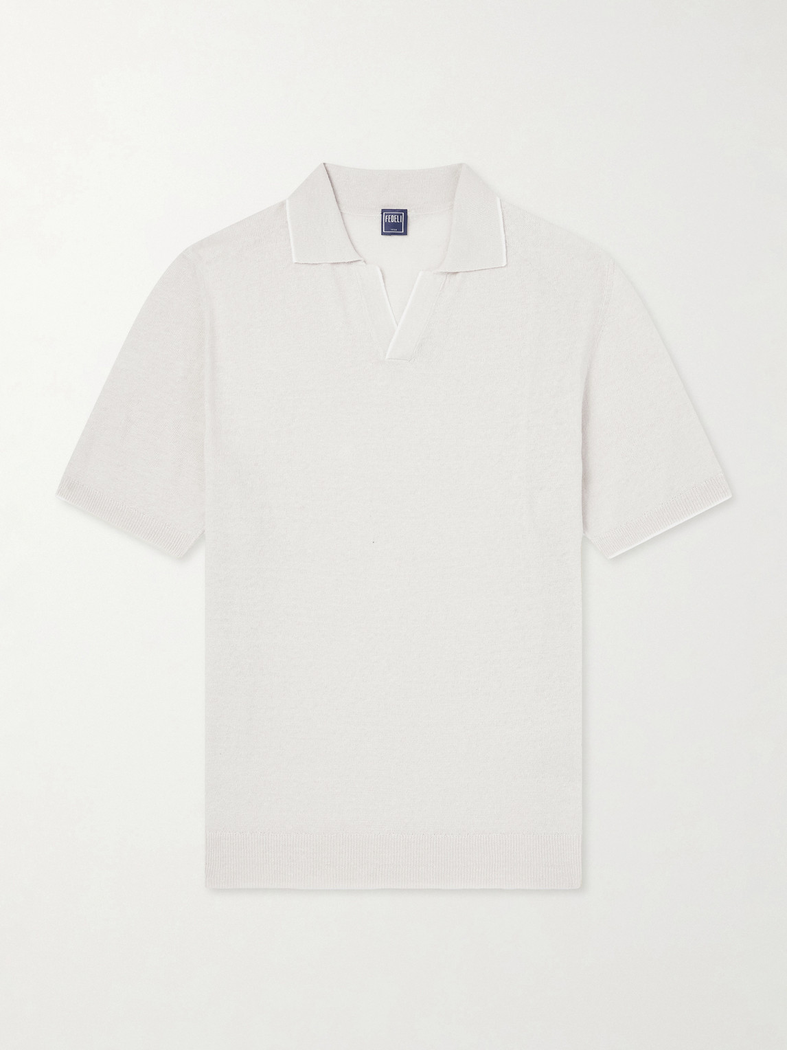 FEDELI Delta Linen and Cotton-Blend Polo Shirt IT 48