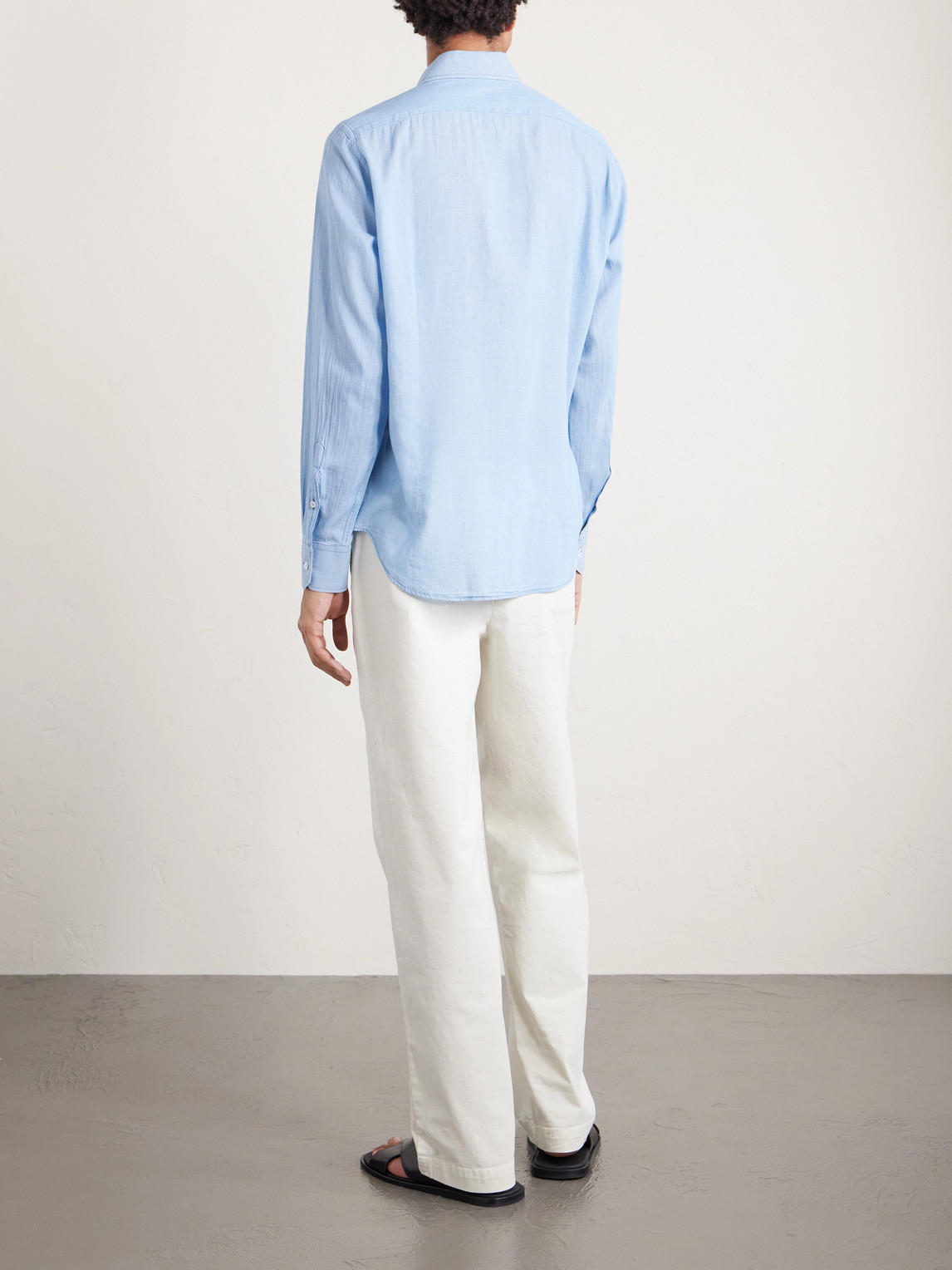  Fedeli - Sean Cotton-chambray Shirt - Men - Blue - Eu 38 
