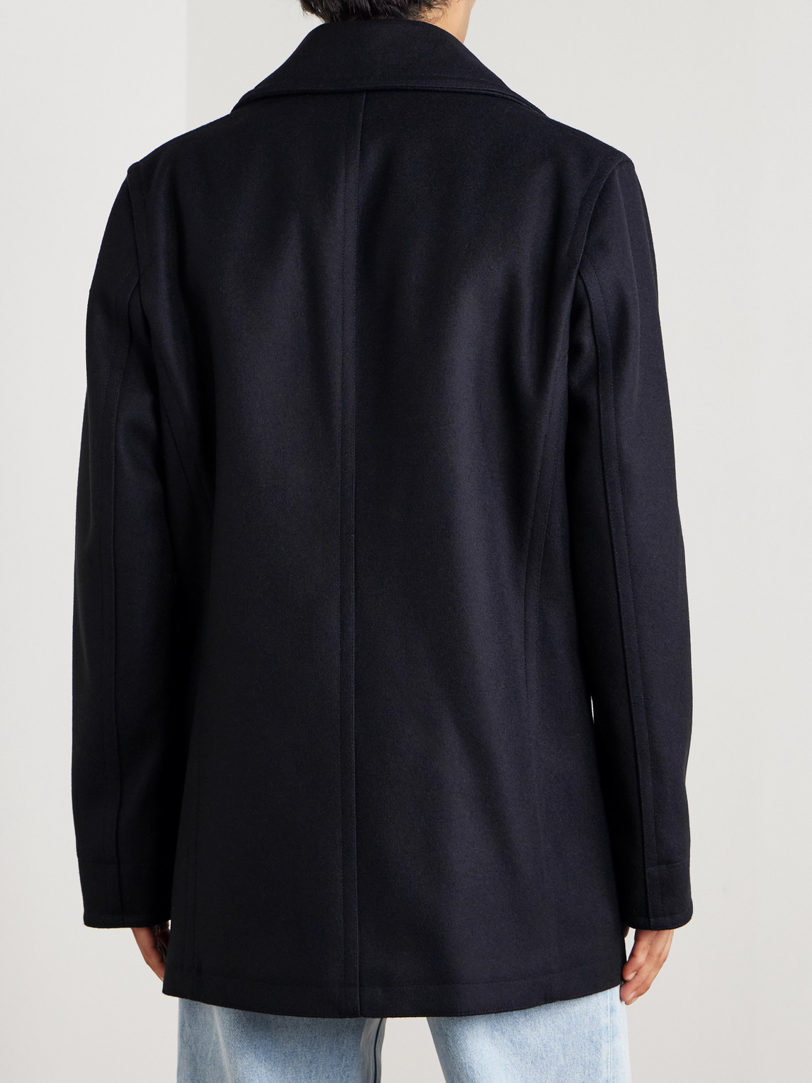 Private White V.c. The Manchester Wool Peacoat In Blue