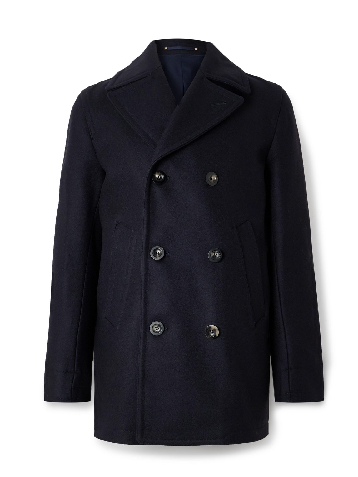Private White V.c. The Manchester Wool Peacoat In Blue