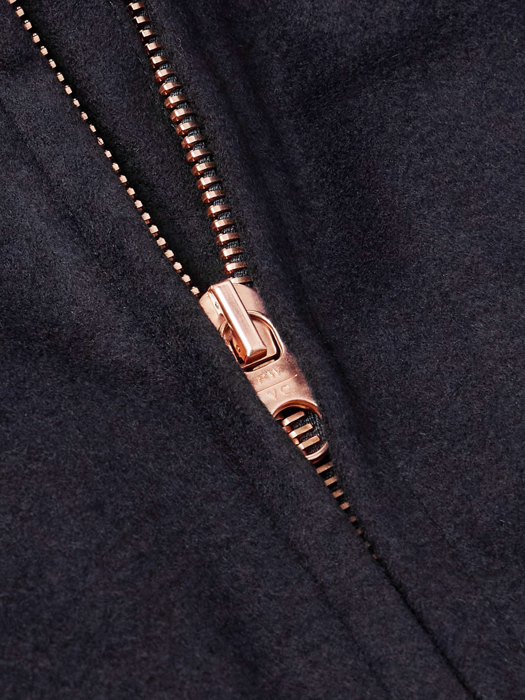 PRIVATE WHITE V.C. The Pilot's Shearling-Trimmed Wool Bomber Jacket