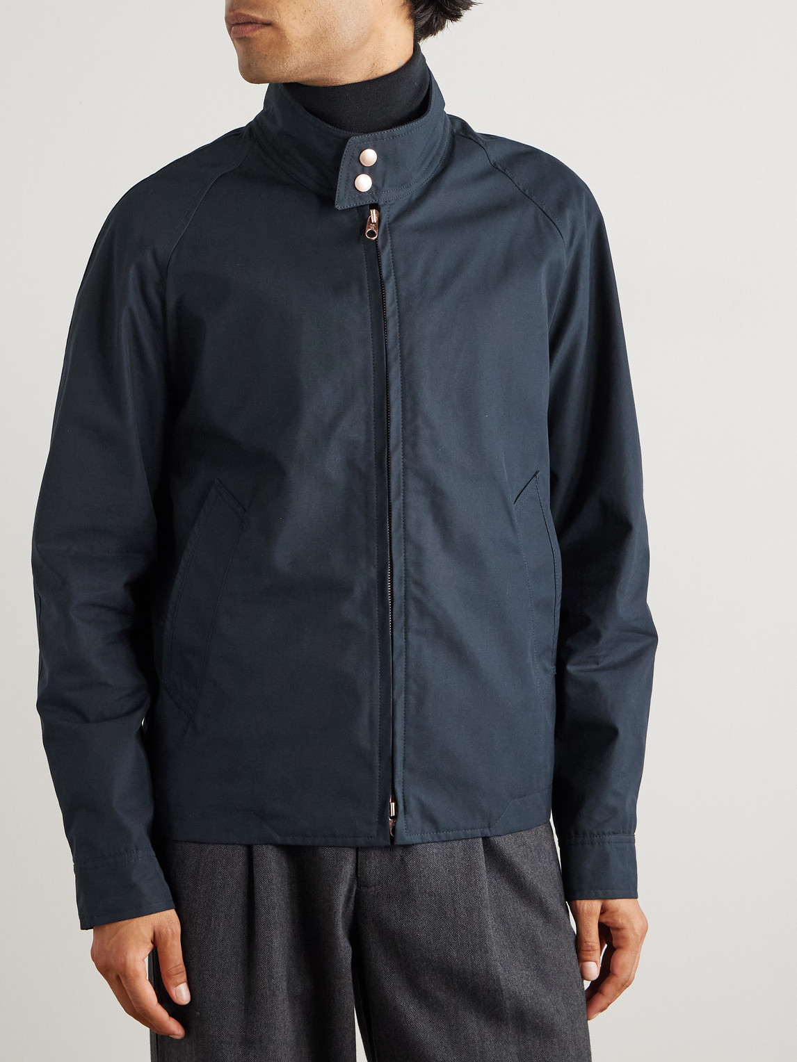 Private White V.c. Cotton-ventile Harrington Jacket In Blue