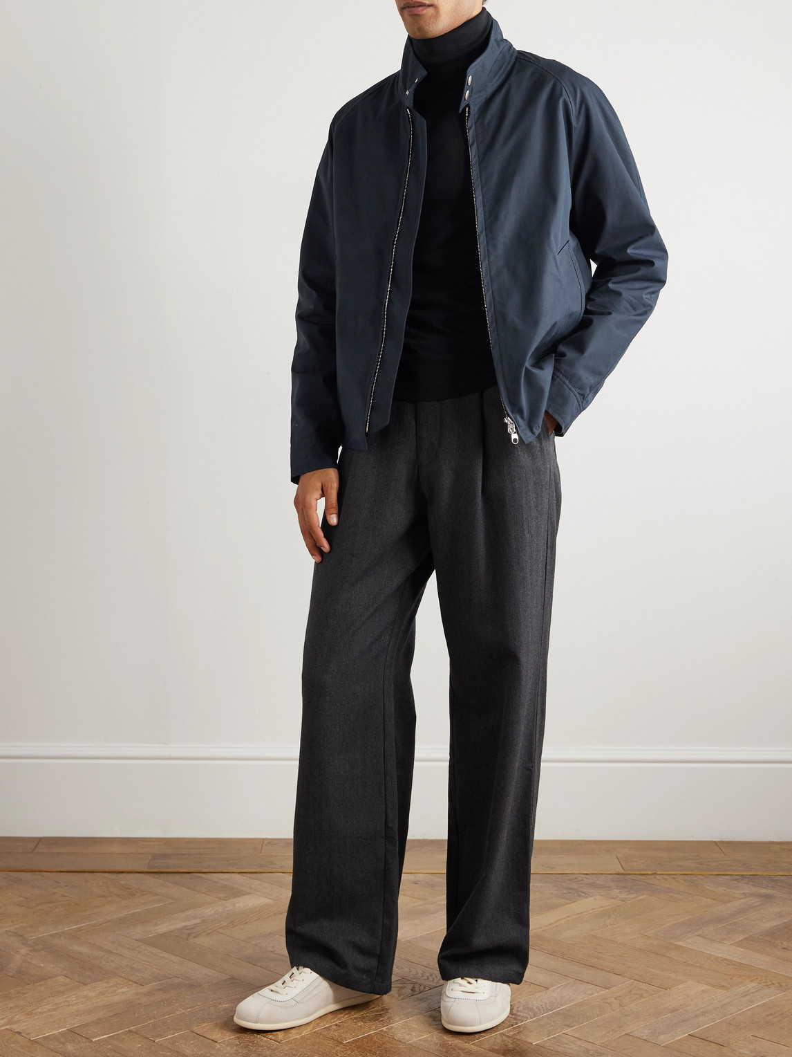 Private White V.c. Cotton-ventile Harrington Jacket In Blue