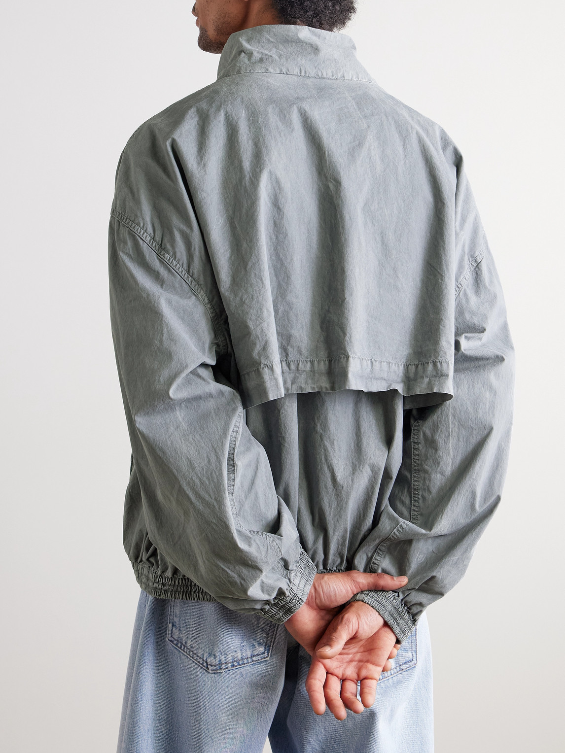  Agolde - Marshall Crinkled Cotton-blend Shell Bomber Jacket - Men - Gray - S 