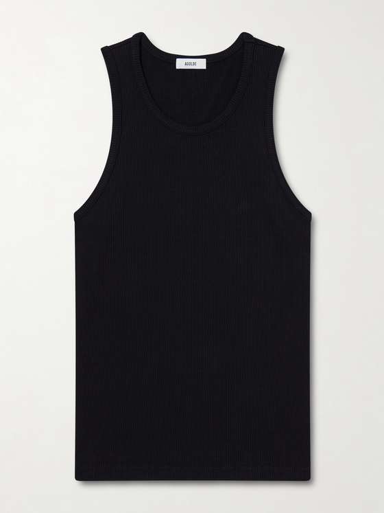 Agolde Viggo Ribbed Stretch Organic Cotton and TENCEL™ Lyocell-Blend Tank Top