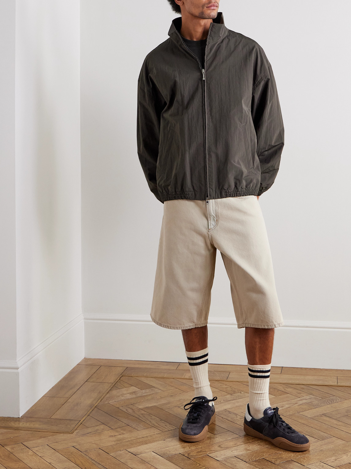 Marshall Crinkled-Shell Bomber Jacket