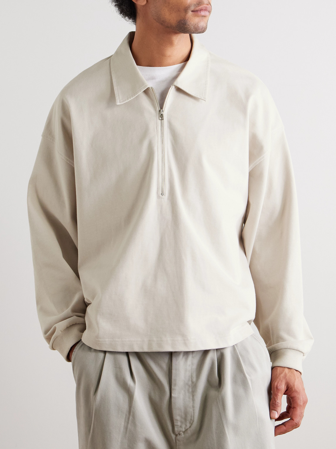 Darius Cotton-Jersey Half-Zip Polo Shirt