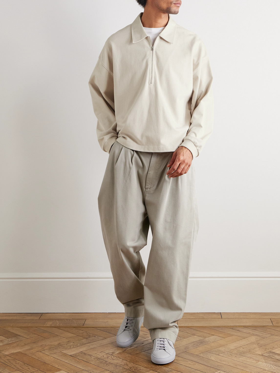 Darius Cotton-Jersey Half-Zip Polo Shirt