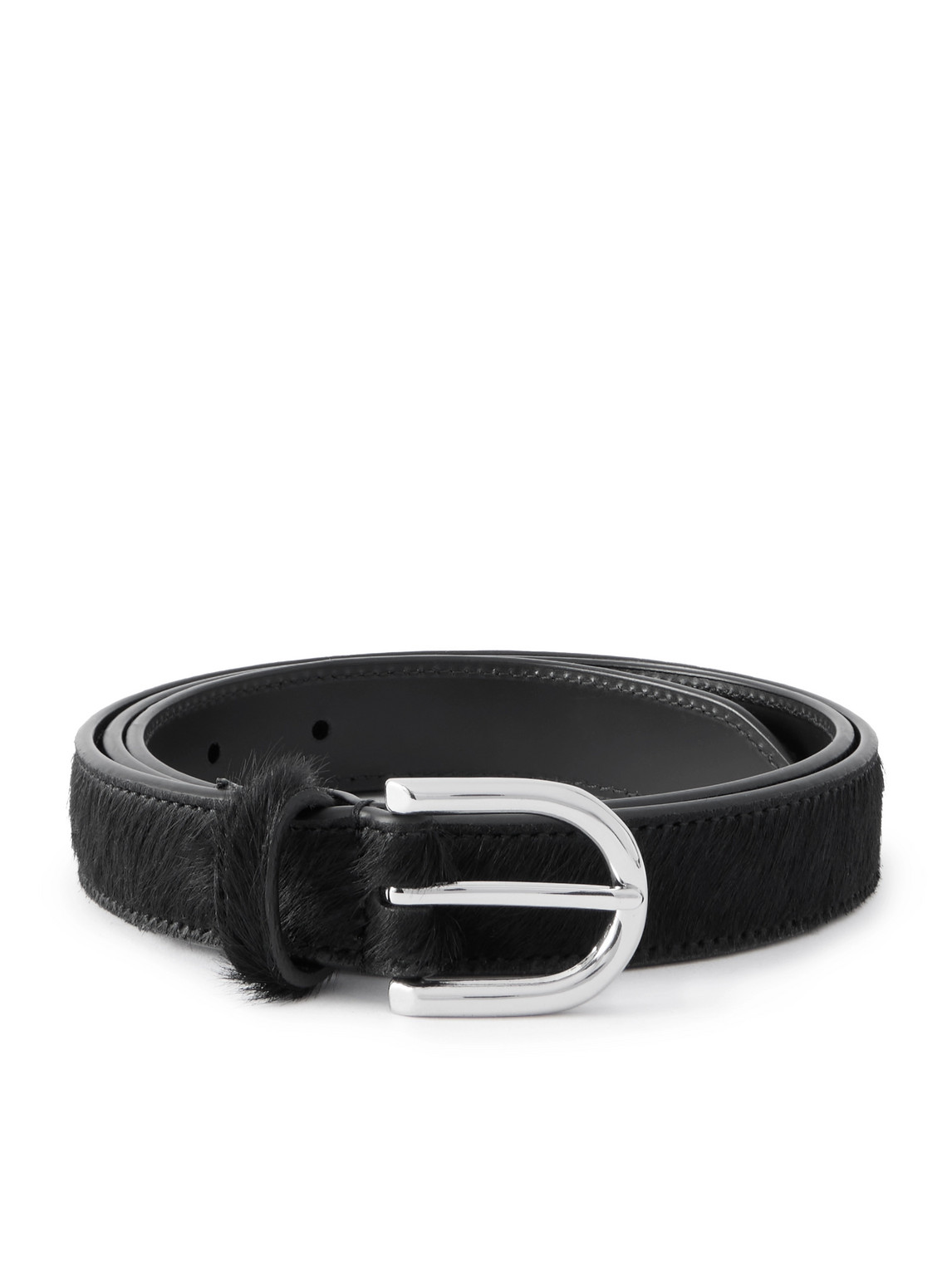 Morjas 2.5cm Pony Hair Belt In Black