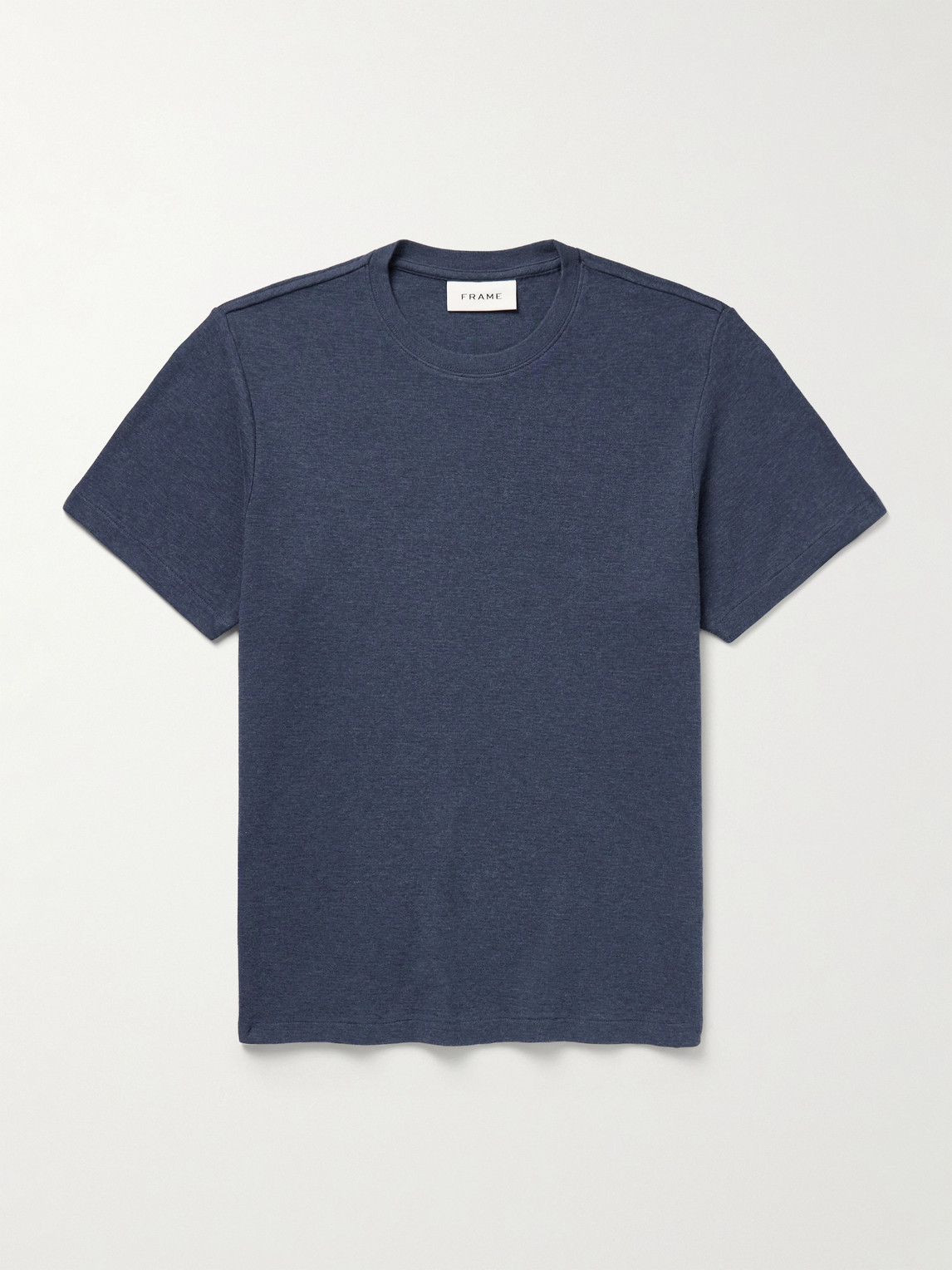 Frame Duo Fold Cotton-jersey T-shirt In Blue