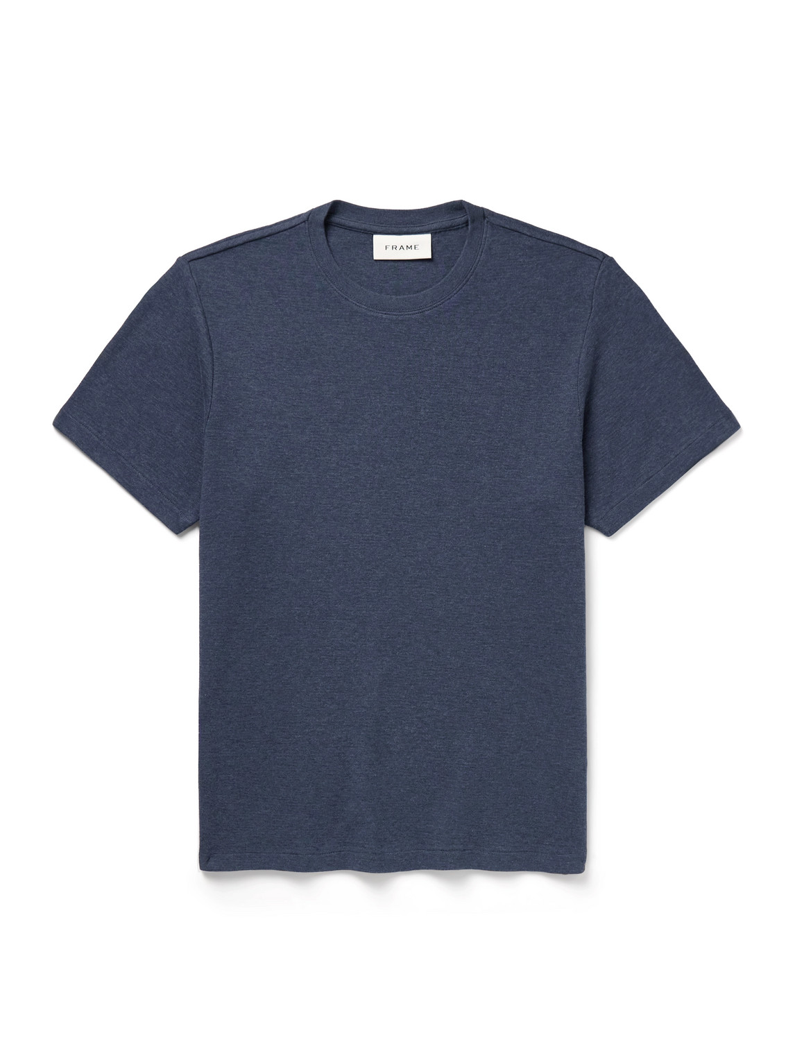 Frame Duo Fold Cotton-jersey T-shirt In Blue