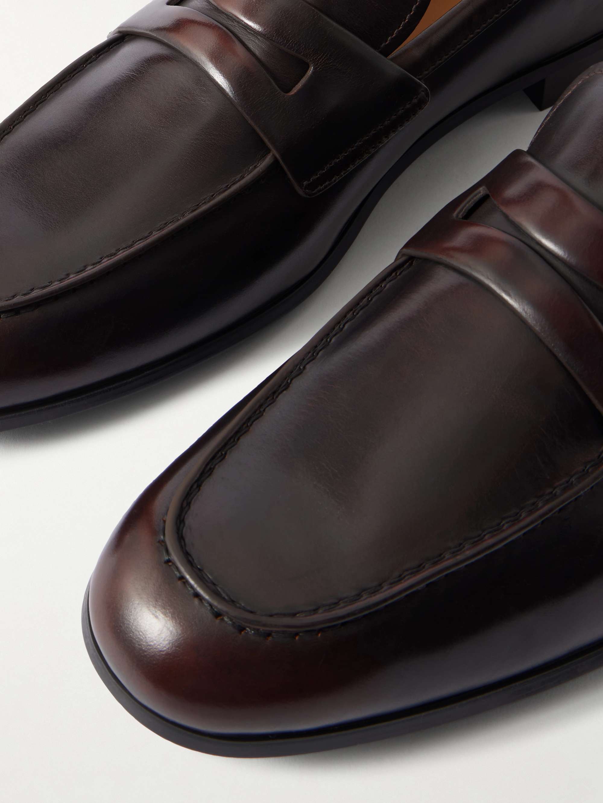 Church\'s Dark Brown Leather Wingtip Penny Loafers CHURCH main image 3