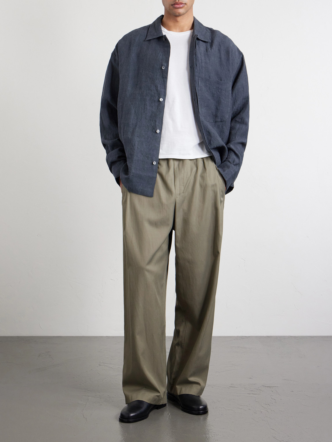 Wewa Wide-Leg Lyocell, Cotton Linen-Blend Trousers