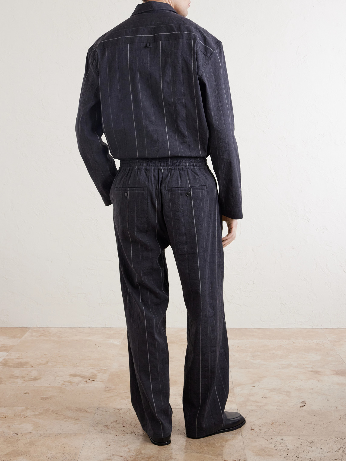  A Kind Of Guise - Samurai Straight-leg Striped Cotton And Linen-blend Trousers - Men - Black - It 48 