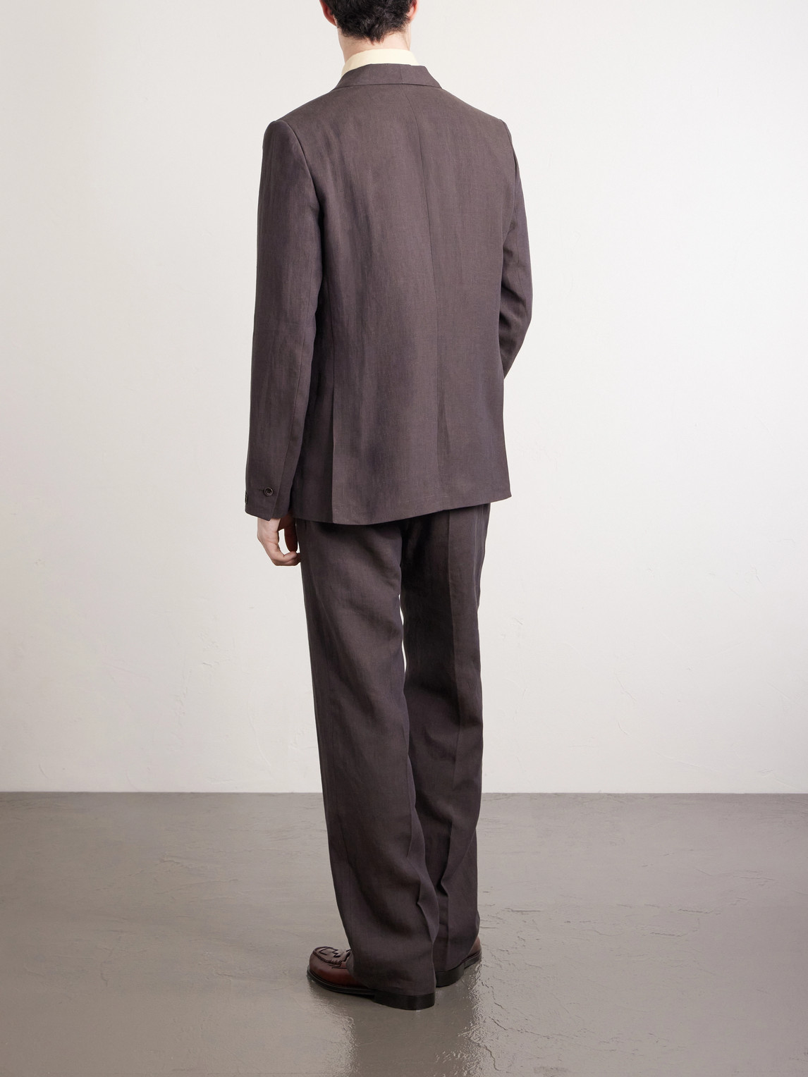 Shinji Shawl-Collar Linen Suit Jacket