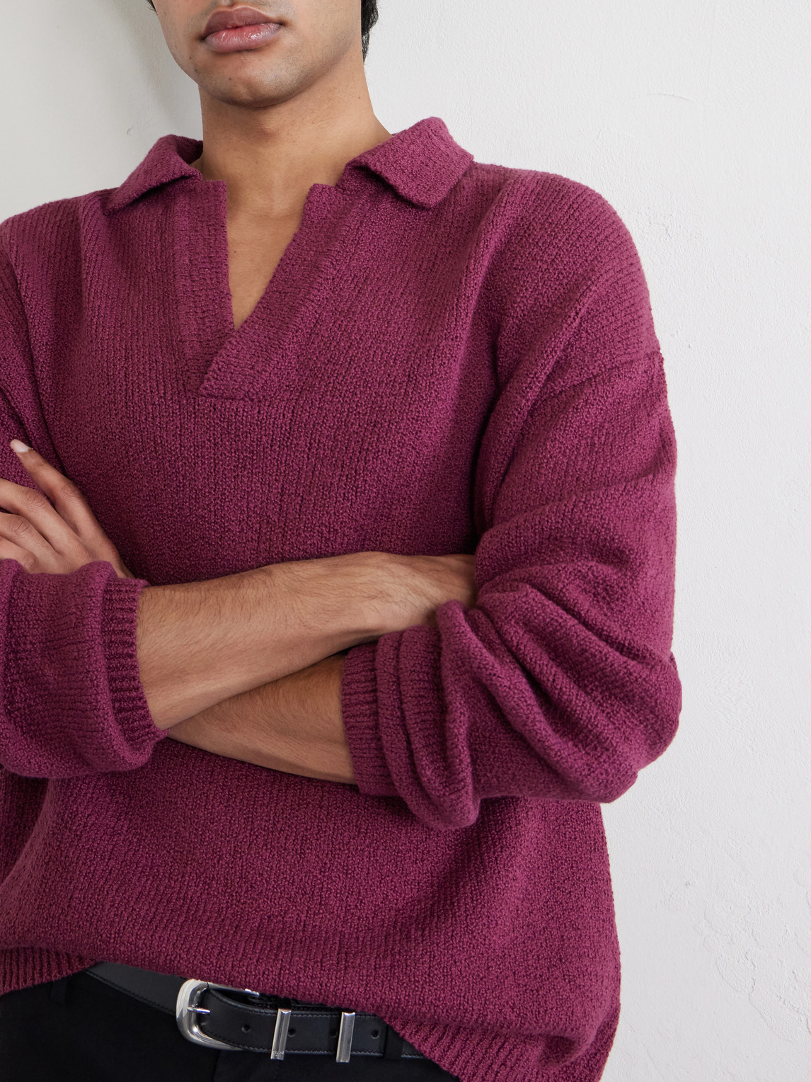 Marabou Organic Cotton-Bouclé Polo Sweater