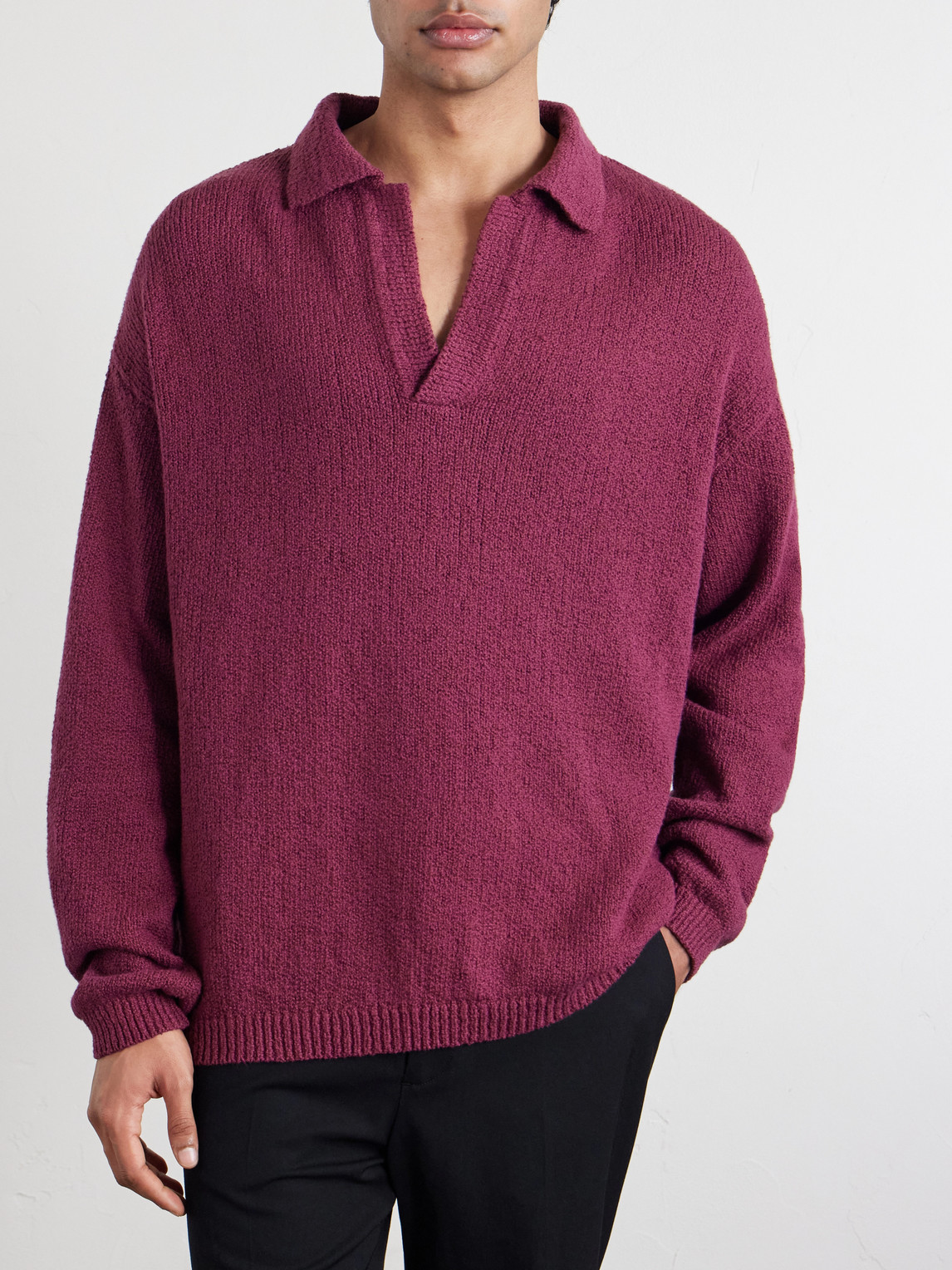 Marabou Organic Cotton-Bouclé Polo Sweater